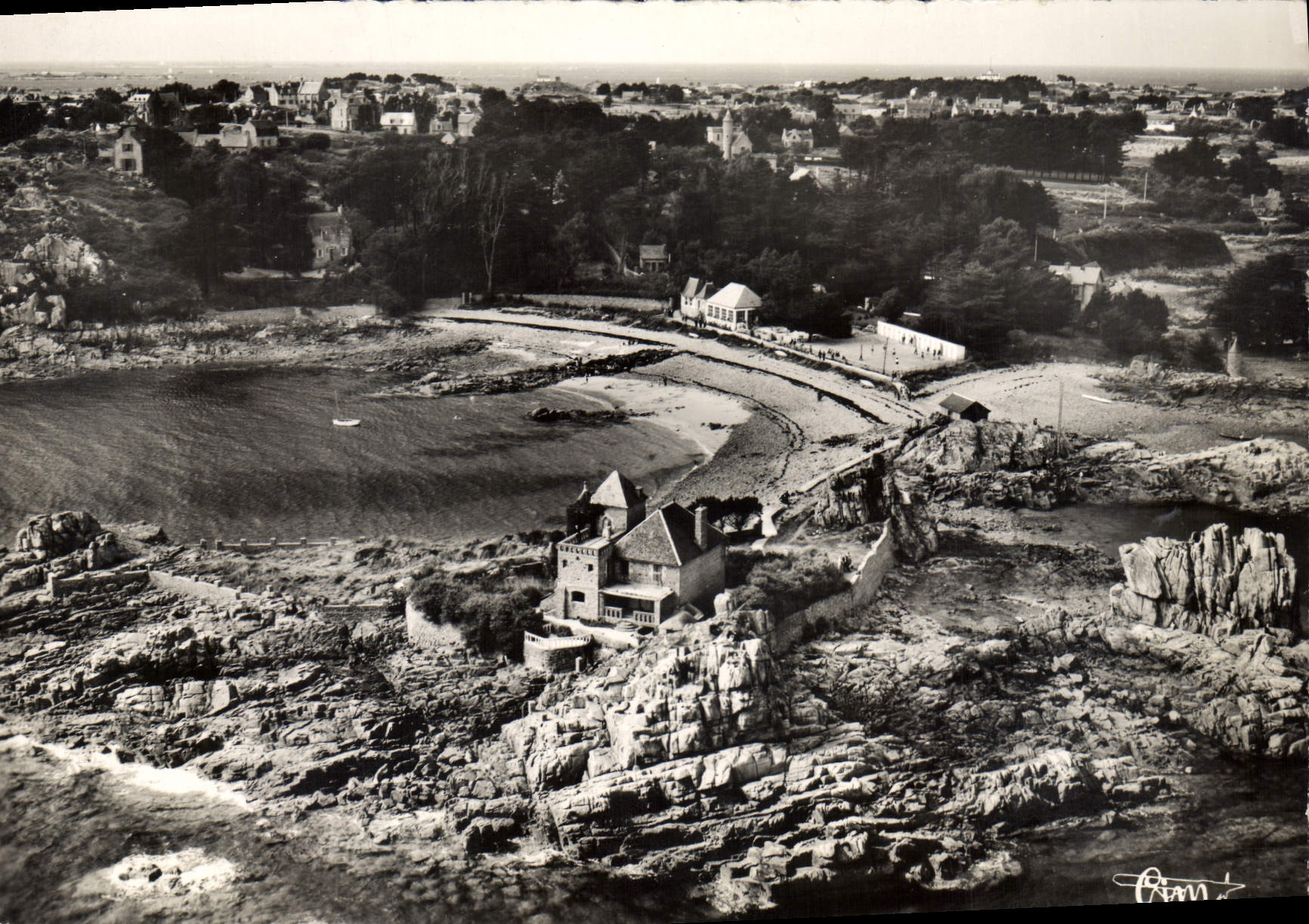 CPSM Ile De Brehat Vue Aerienne La Plage Du Guersido