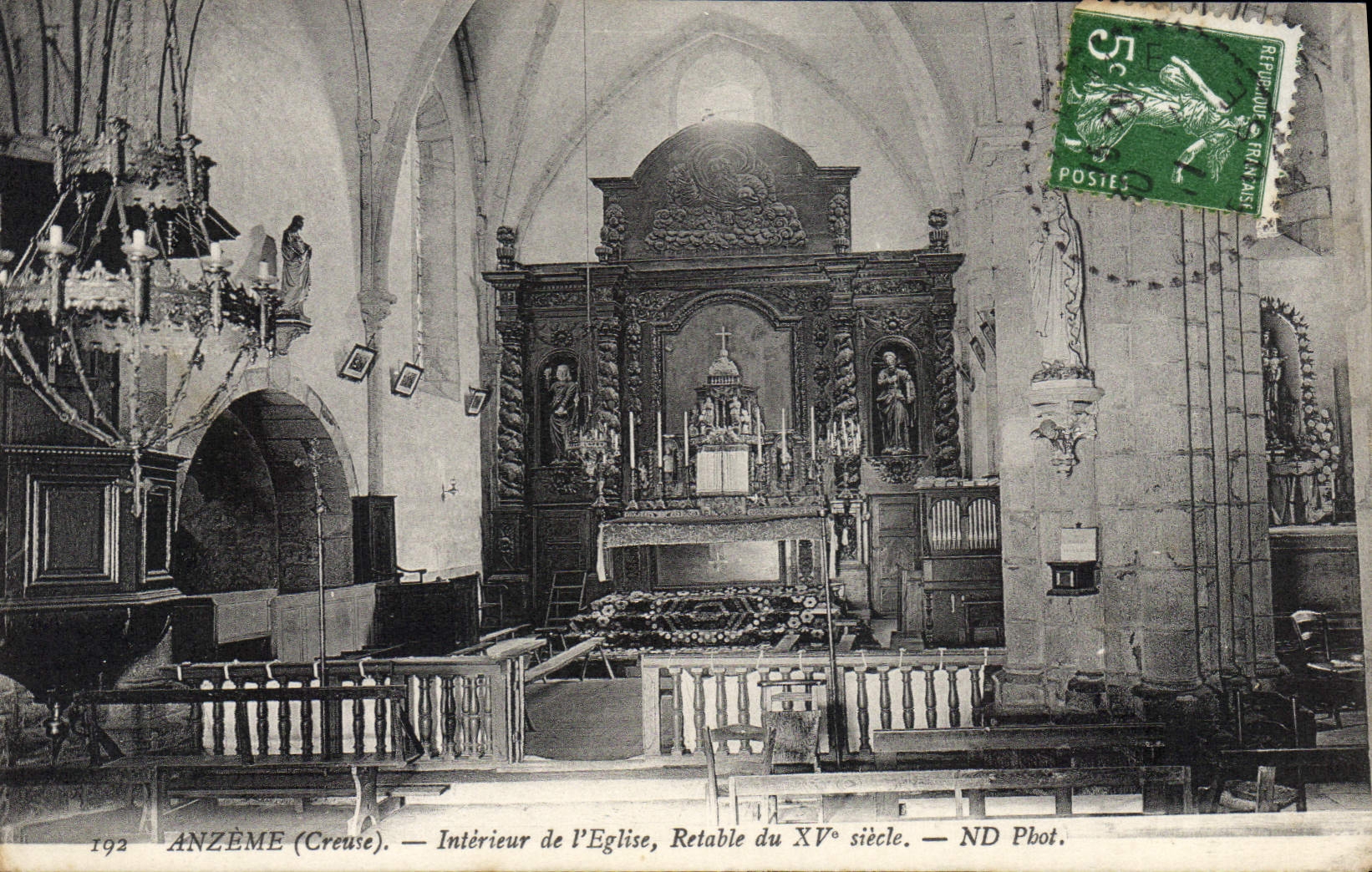 CPA Anzeme Interieur De I'Eglise Retable