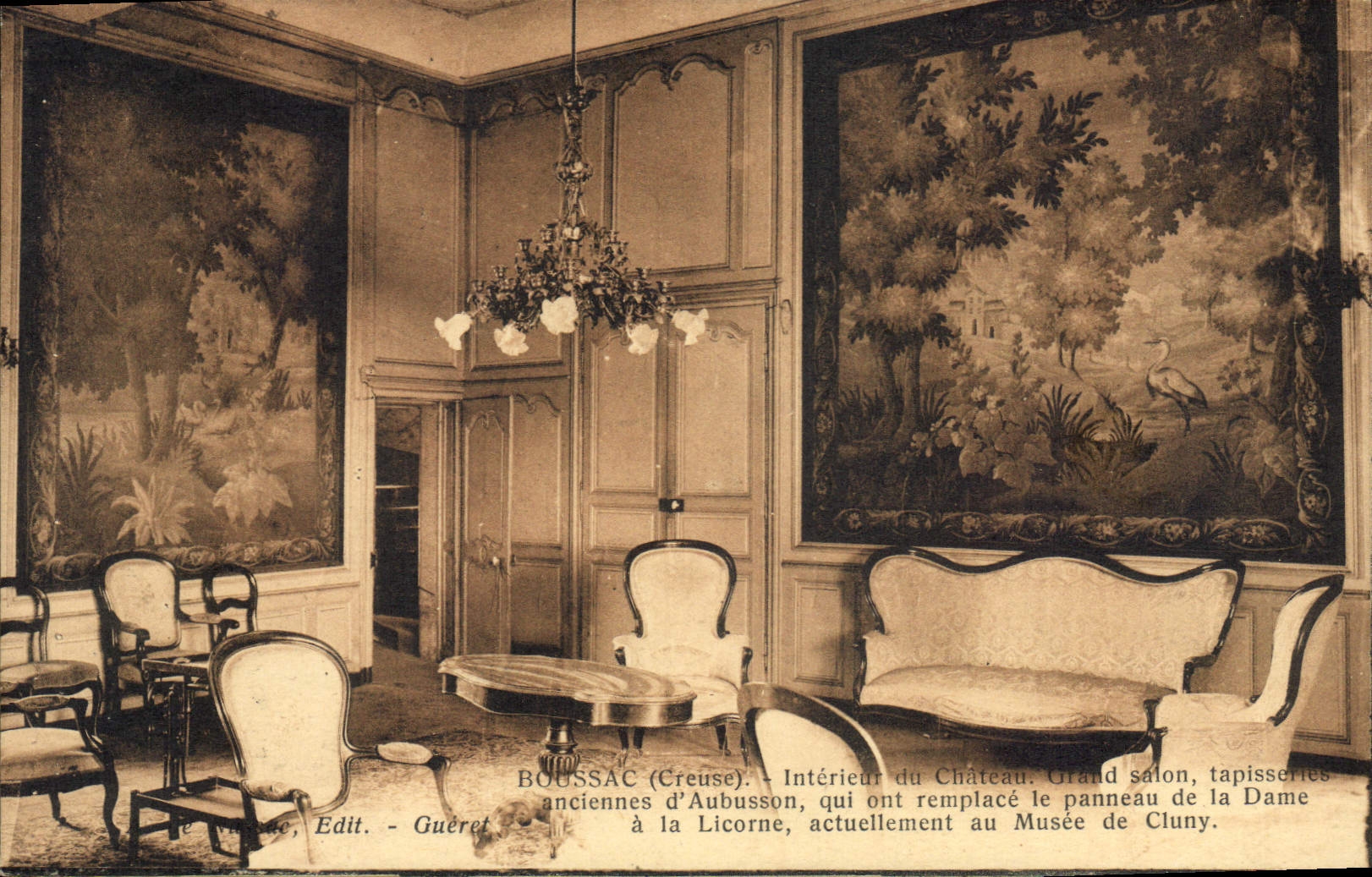CPA Boussac Interieur Du Chateau Grand Salon