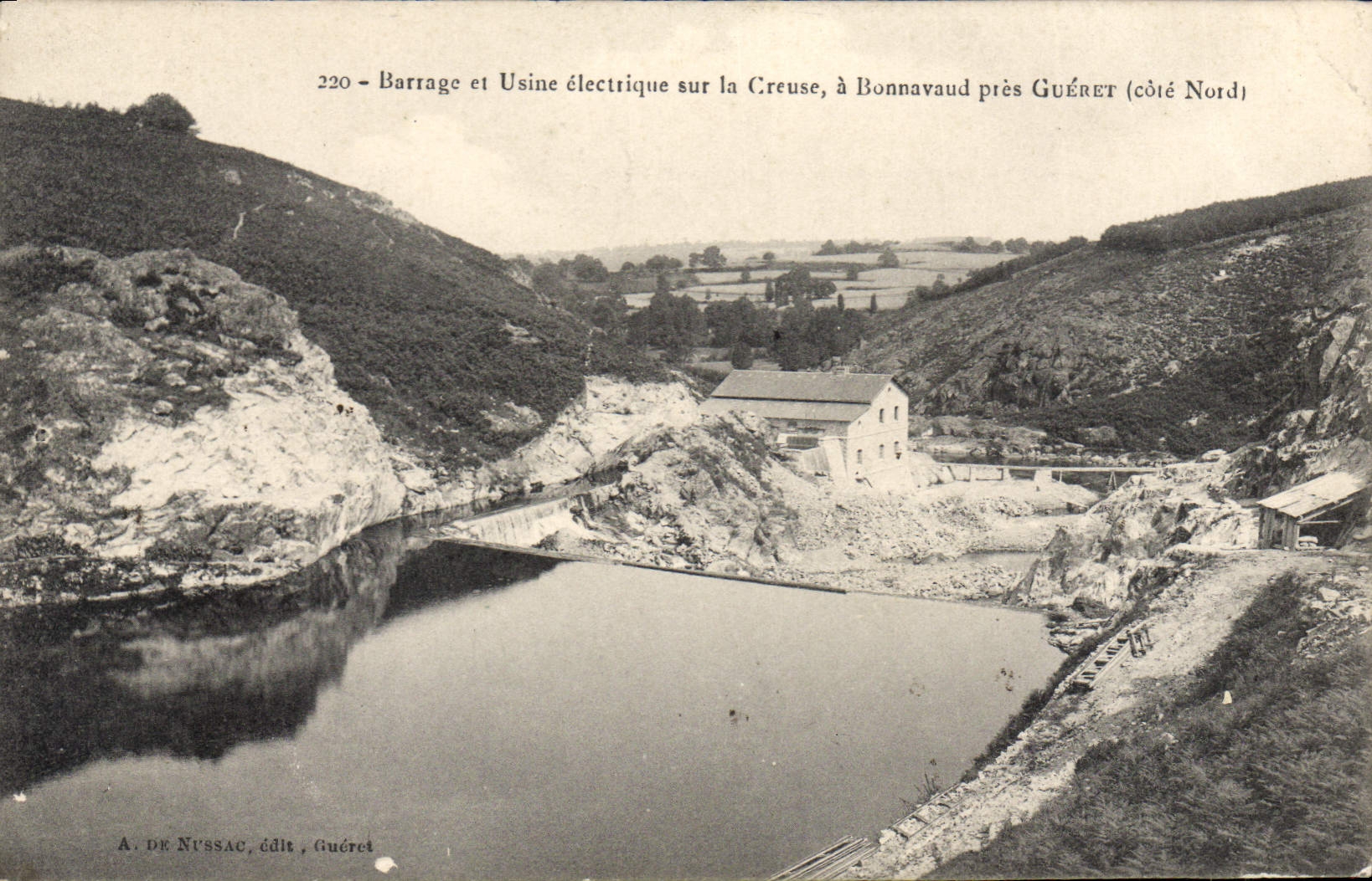 CPA Barrage Et Usine Electrique Sur La Creuse à Bonnavaud Pres Gueret