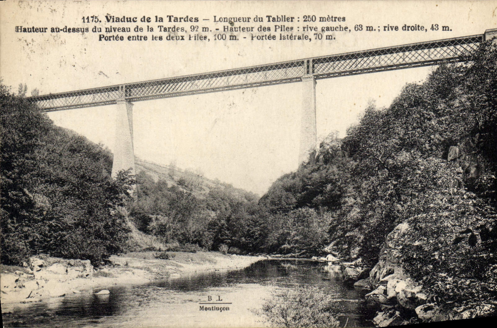 CPA Viaduc De La Tardes Longueur Du Tablier 200 mètres