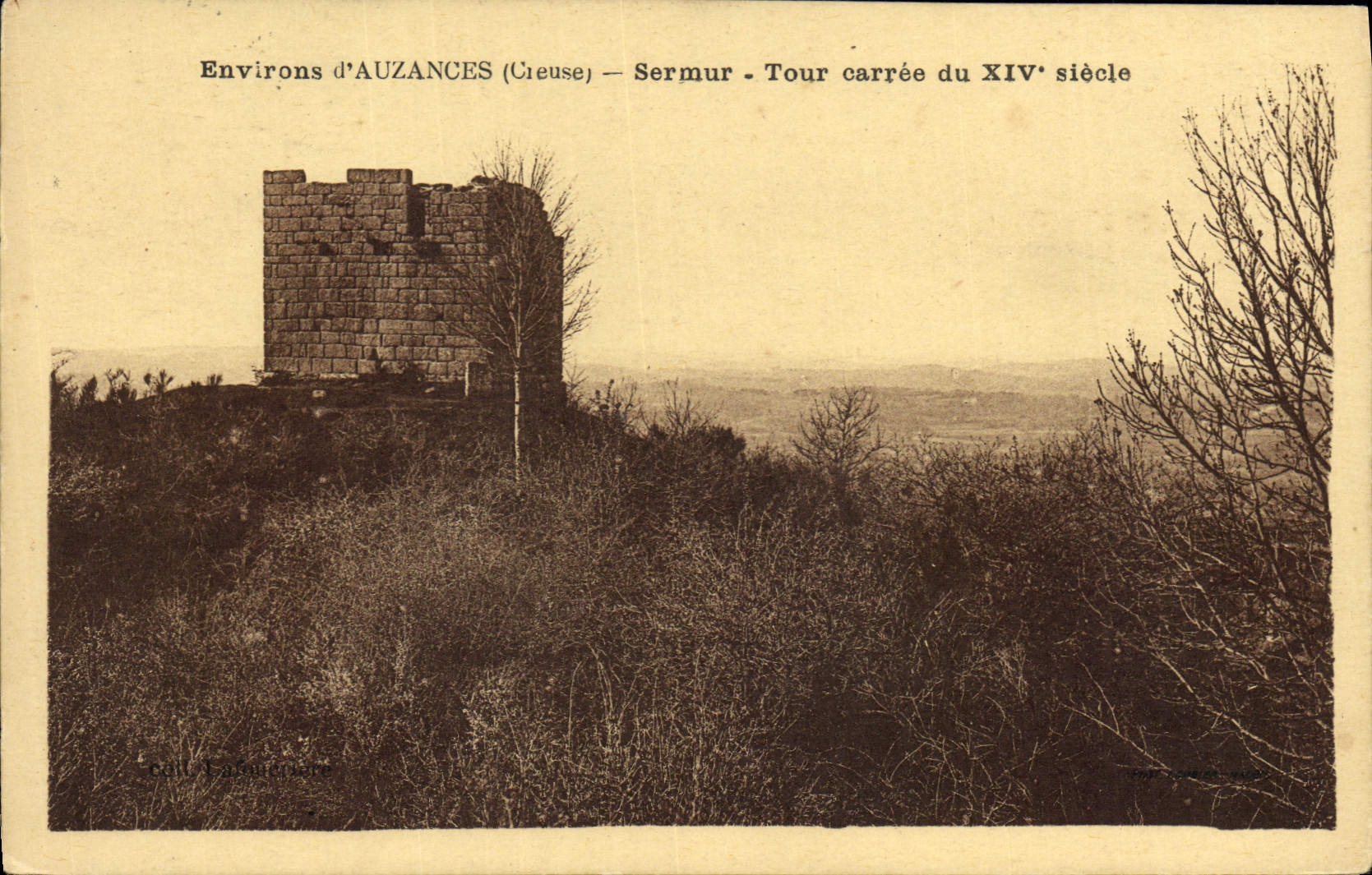 CPA Auzances Sermer Tour Carree Du