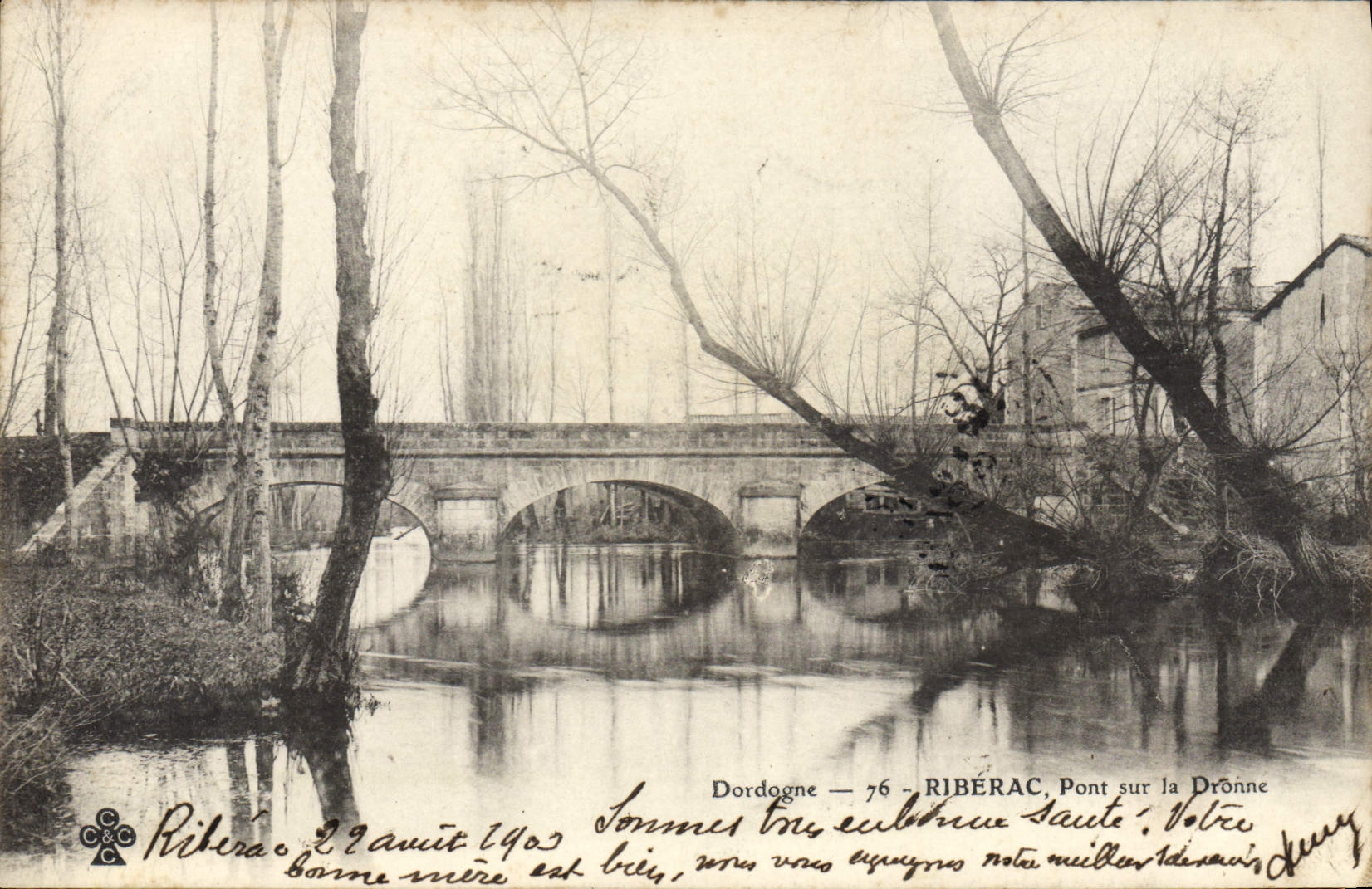 CPA Dordogne Riberac Pont Sur La Dronne