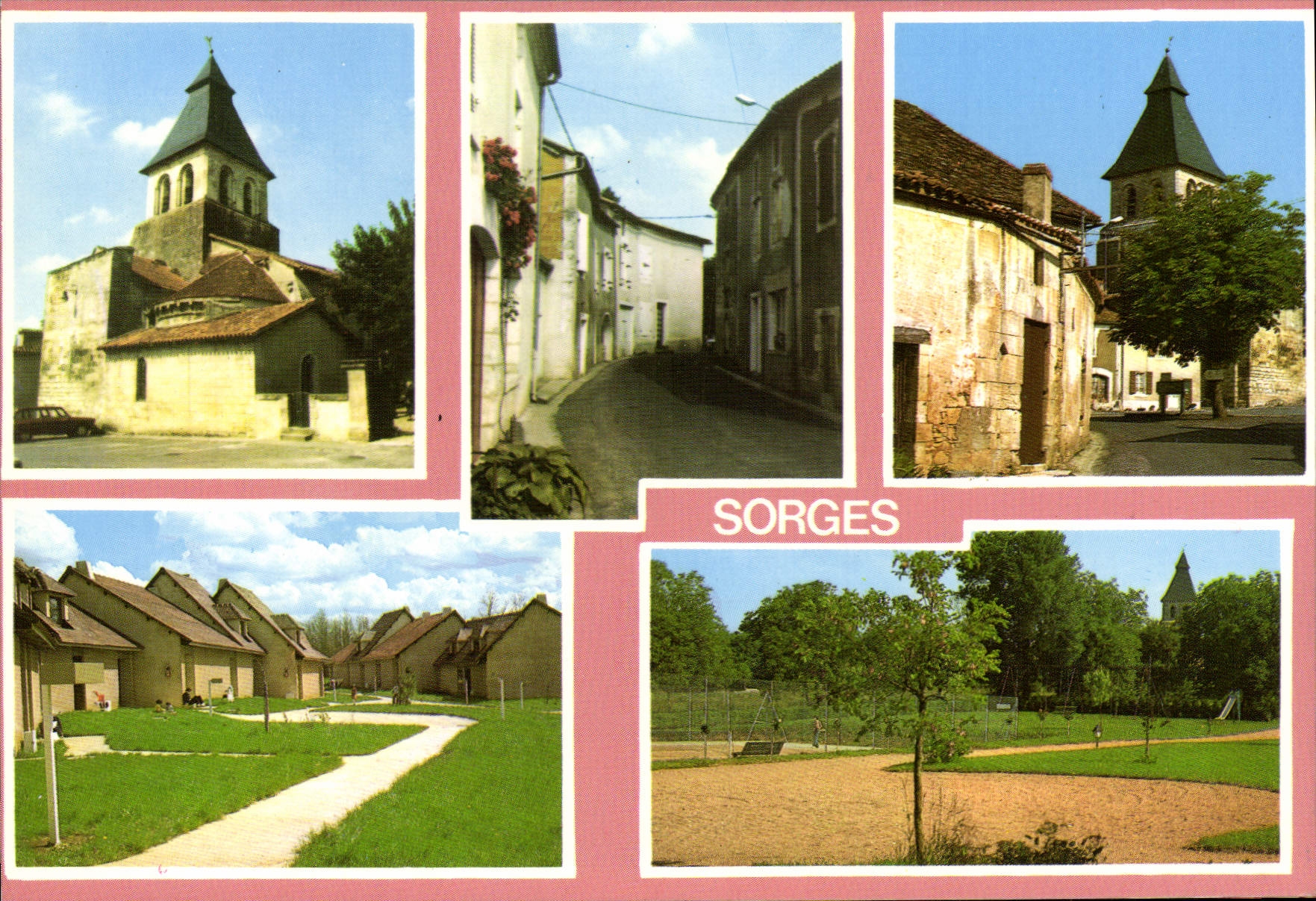 CPSM Sorges L'Eglise Romane Rue Principale Village Vacances