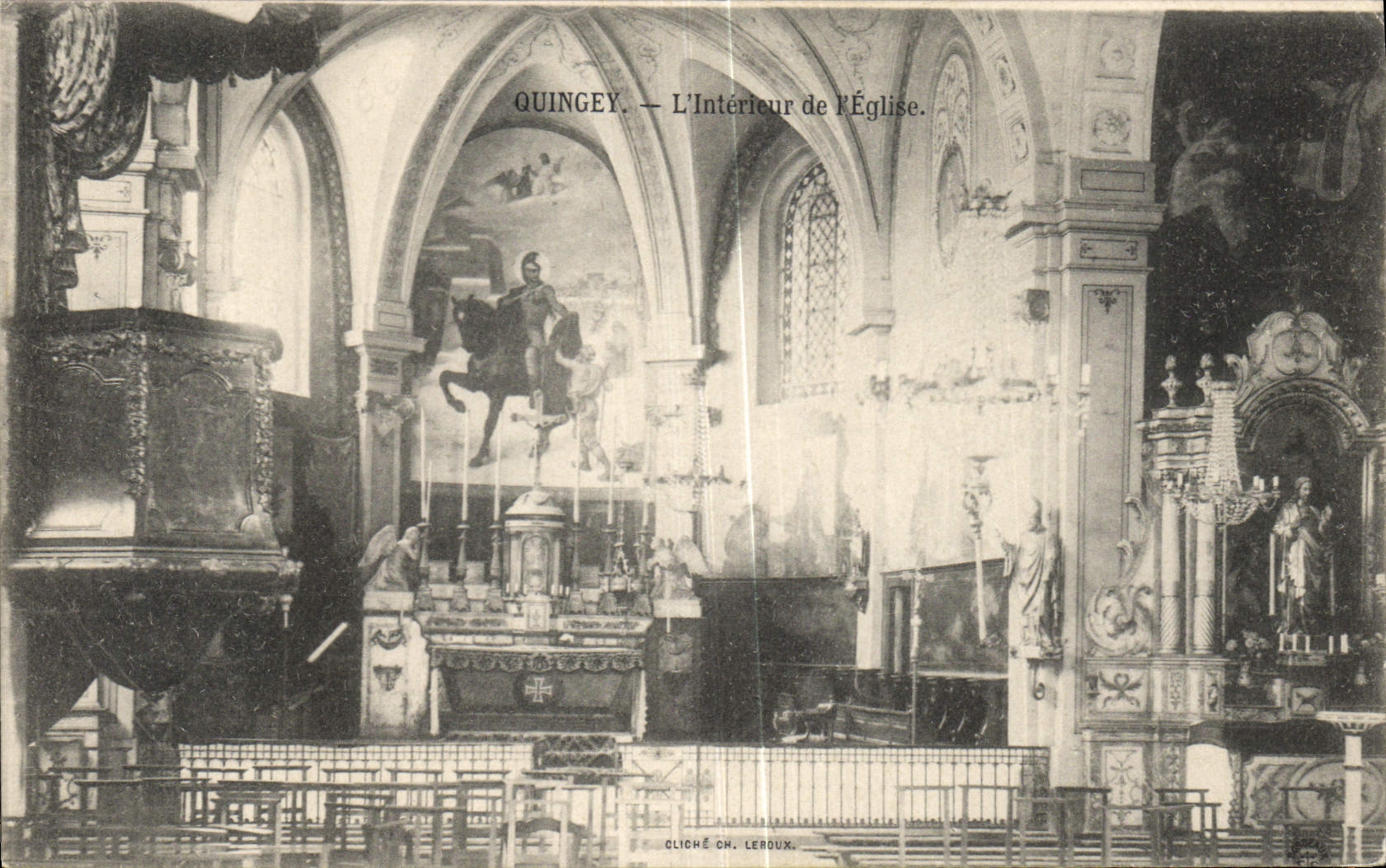 CPA Quingey L'Interieur De I'Eglise