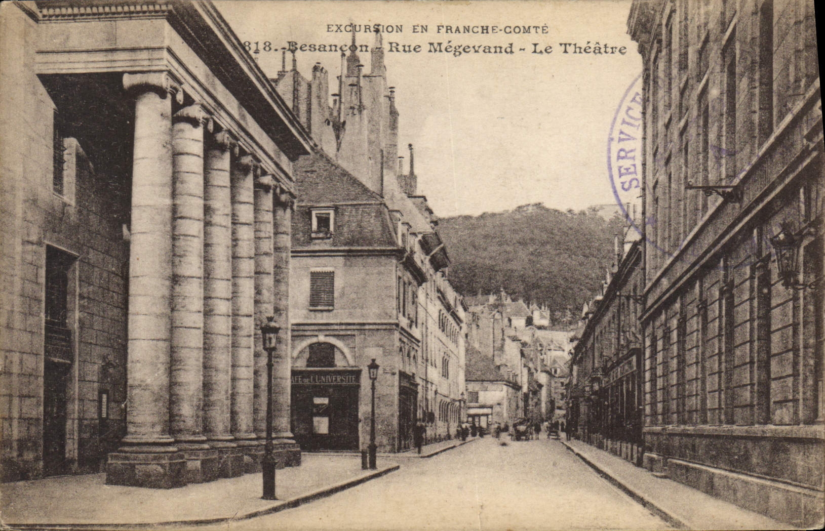 CPA Besancon Rue Megevand Le Theatre
