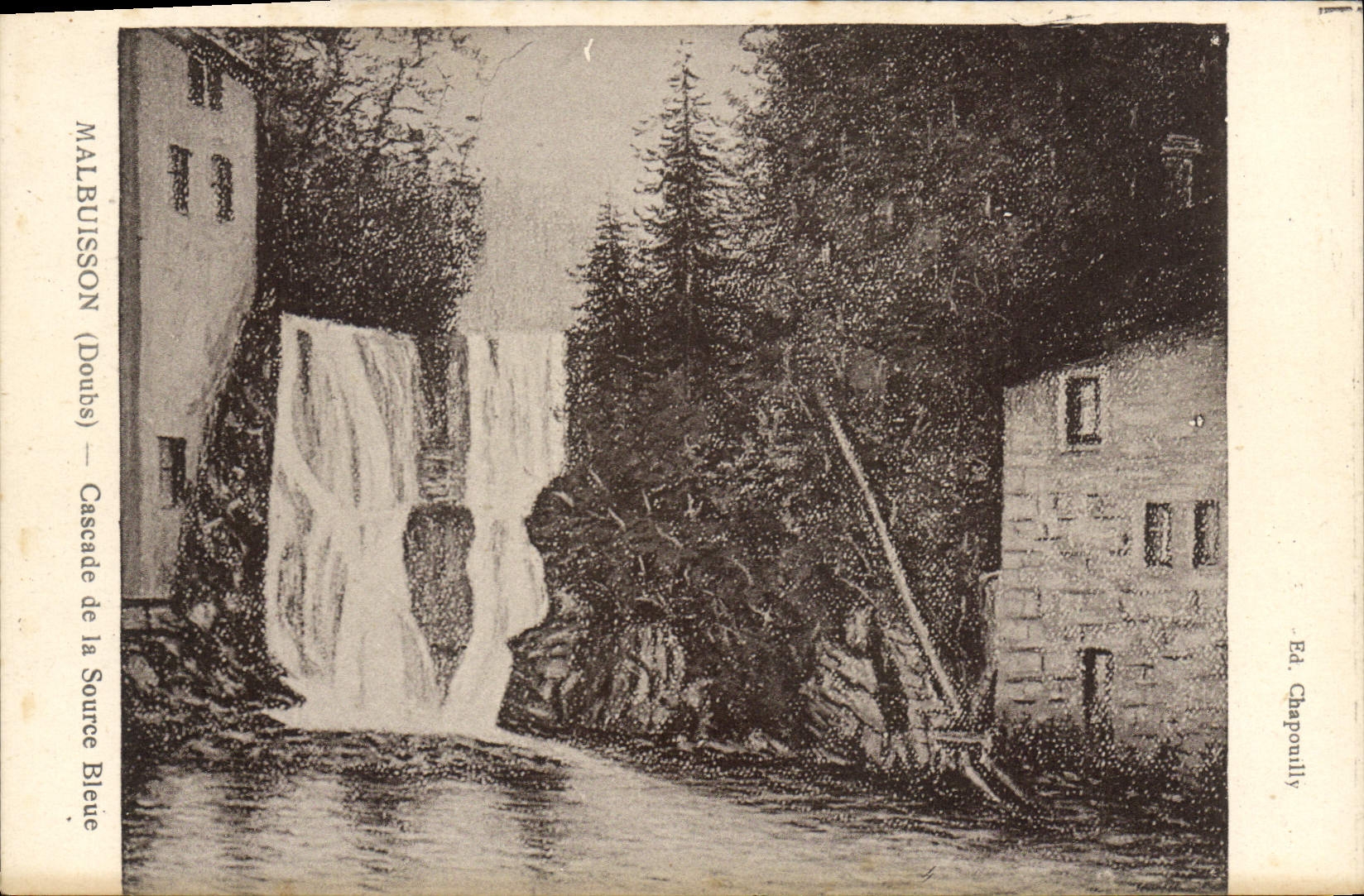 CPA Malbuisson Cascade De La Source Bjeue
