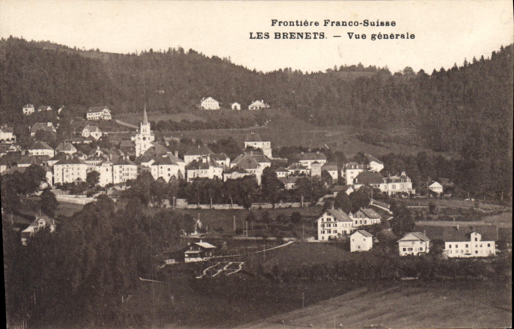 CPA Les Brenets Vue Generale Frontiere Franco Suisse
