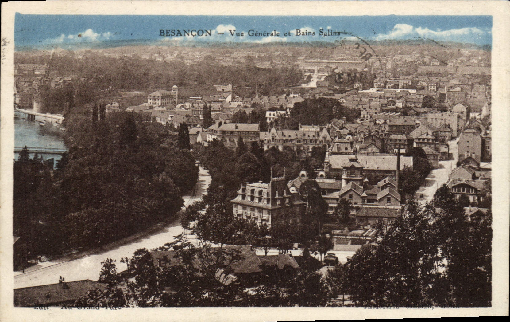 CPA Besancon Vue Generale Et Bains Saline