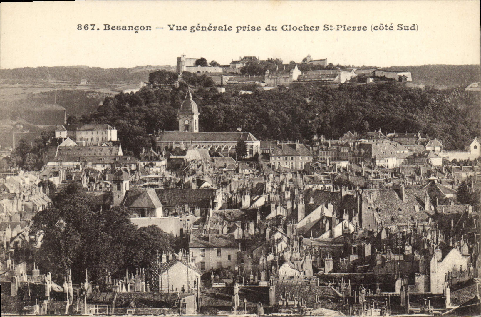 CPA Besancon Vue Generale Prise Du Clocher St Pierre