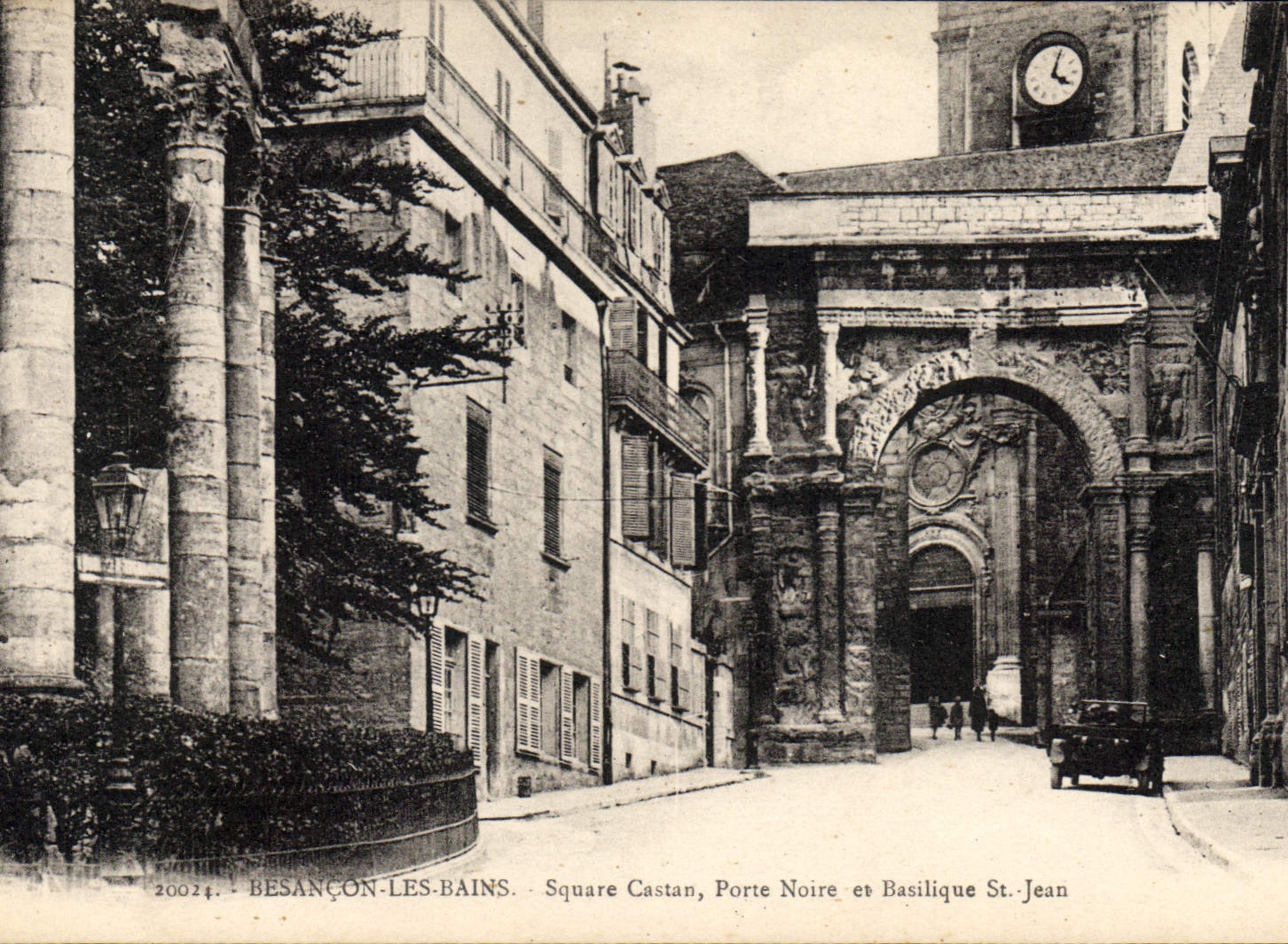 CPA Besancon Les Bains Square Castan Porte Noire Et Basilique St Jean