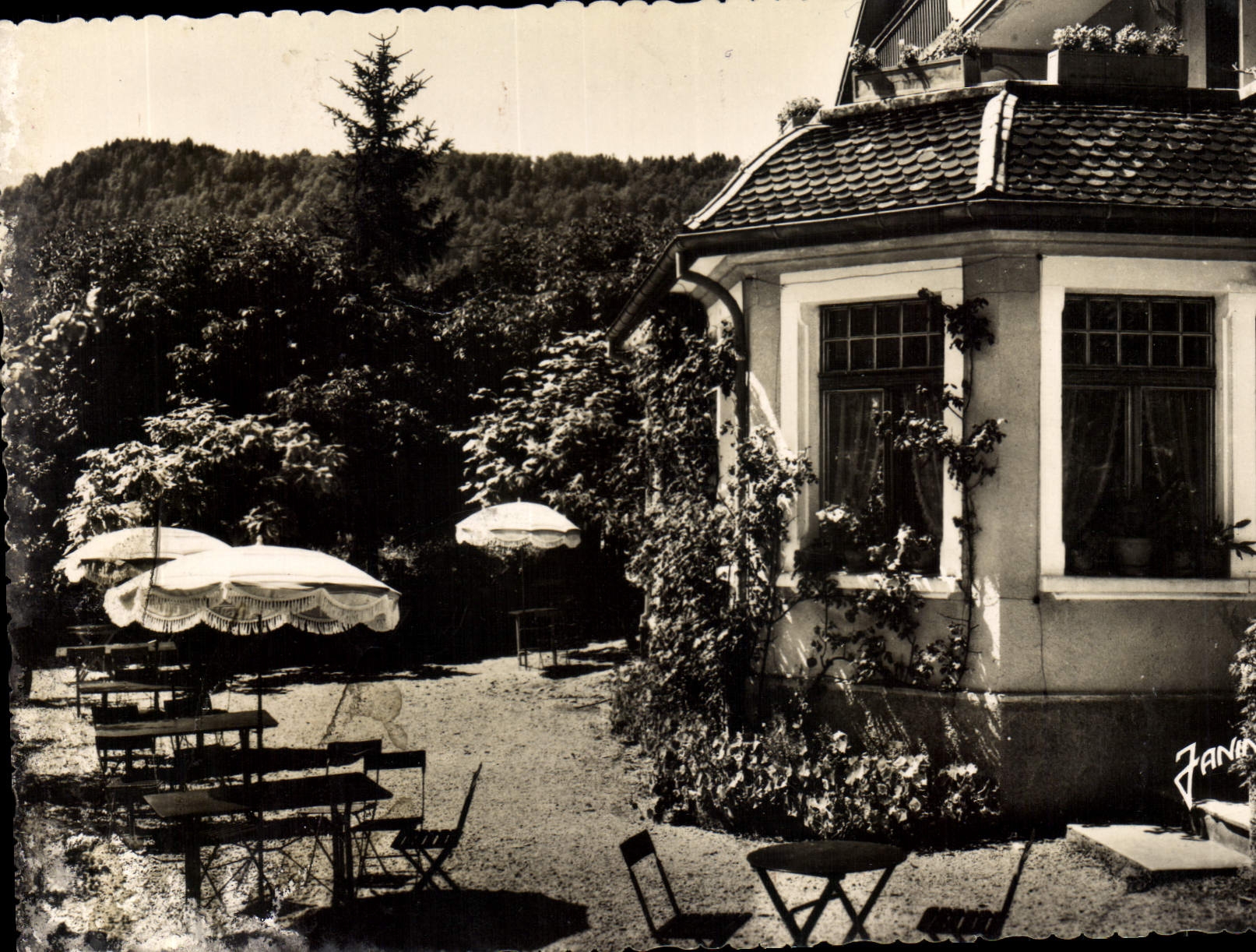 CPSM Goumois La Terrasse De I'Hotel Talliard