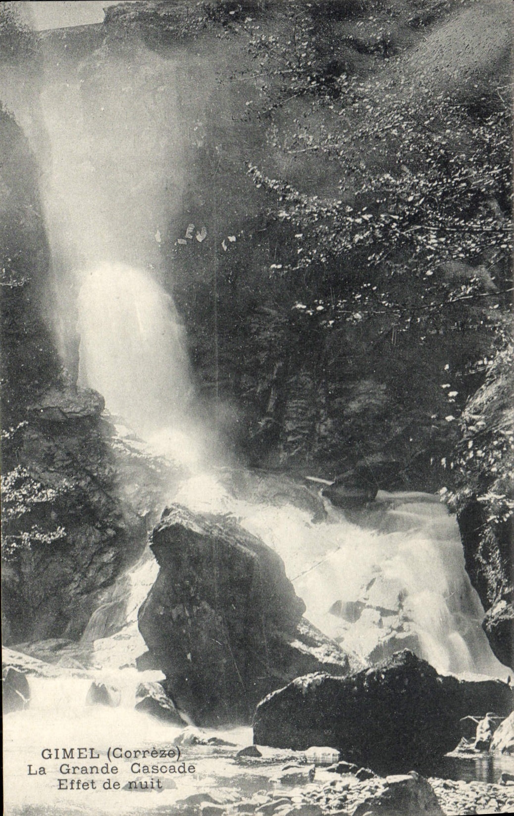 CPA Gimel La Grande Cascade Effet De Nuit