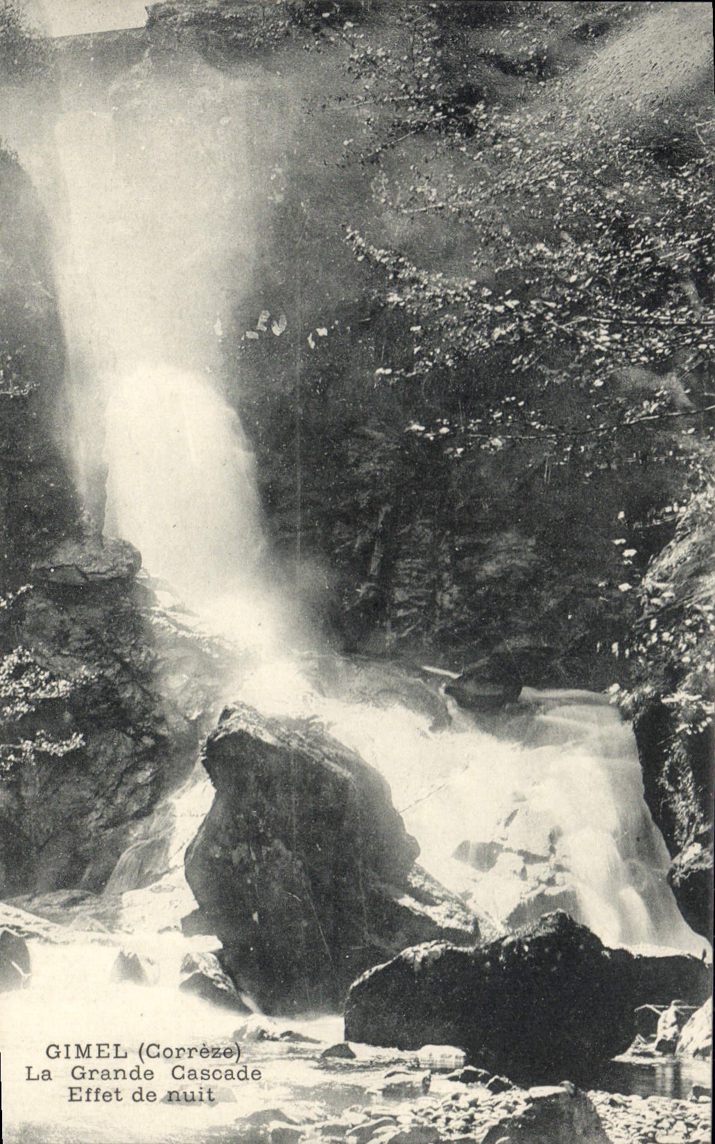 CPA Gimel La Grande Cascade Effet De Nuit
