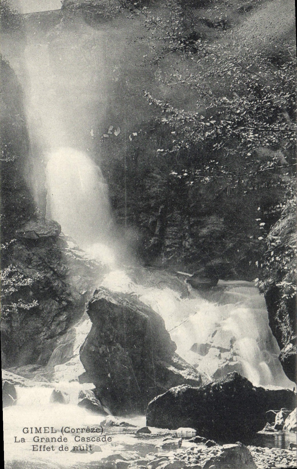 CPA Gimel La Grande Cascade Effet De Nuit