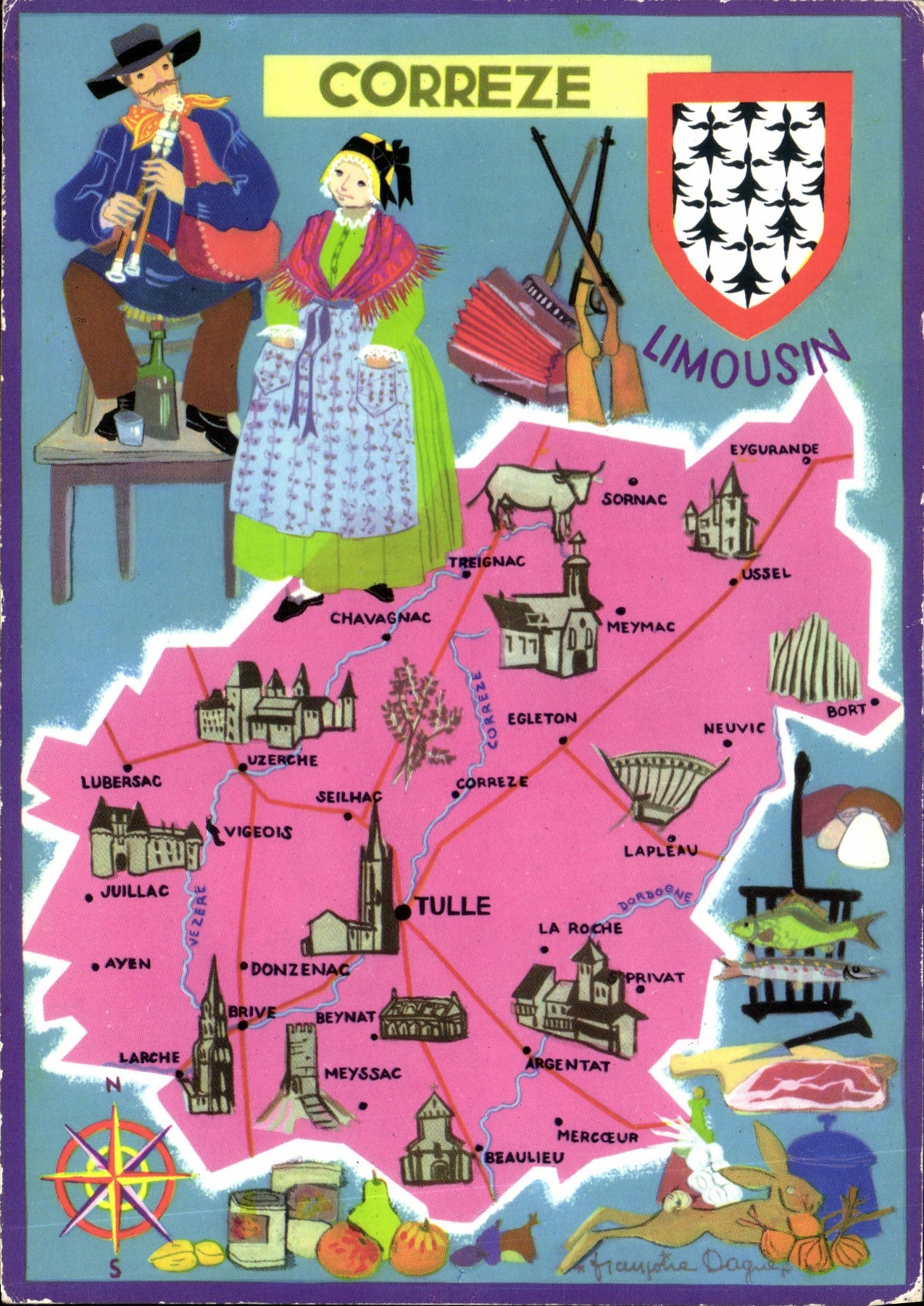 CPSM Correze Les Departements Francais Vus Par Iris
