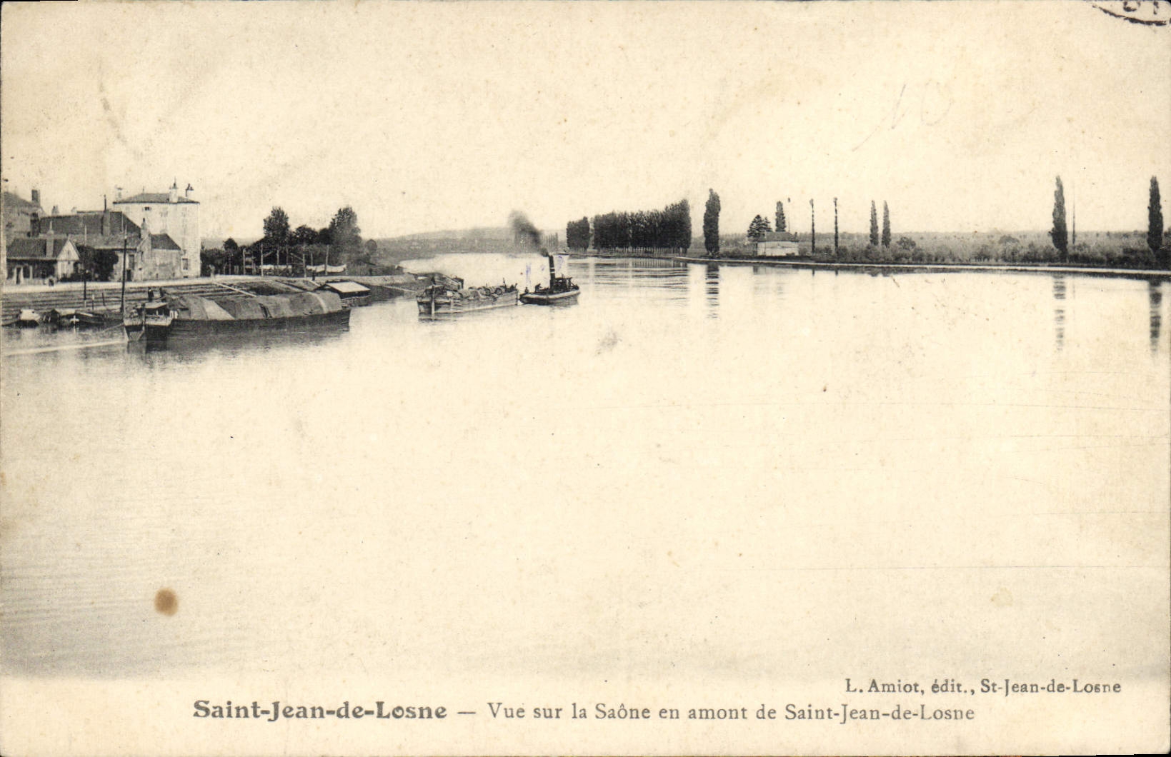 CPA Saint Jean De Losne Vue Sur La Saone En Amont De