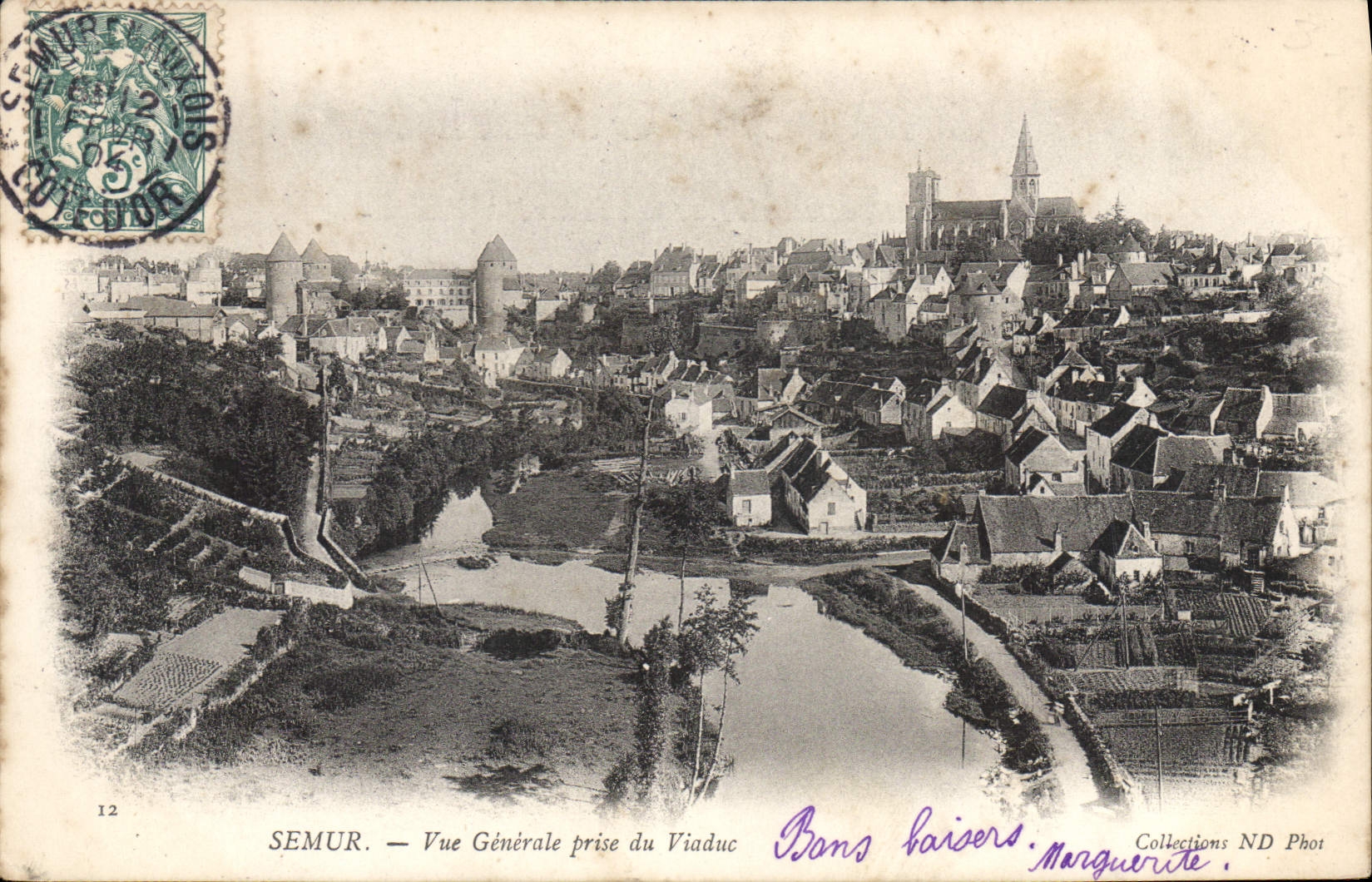 CPA Semur Vue Generale Prise Du Viaduc