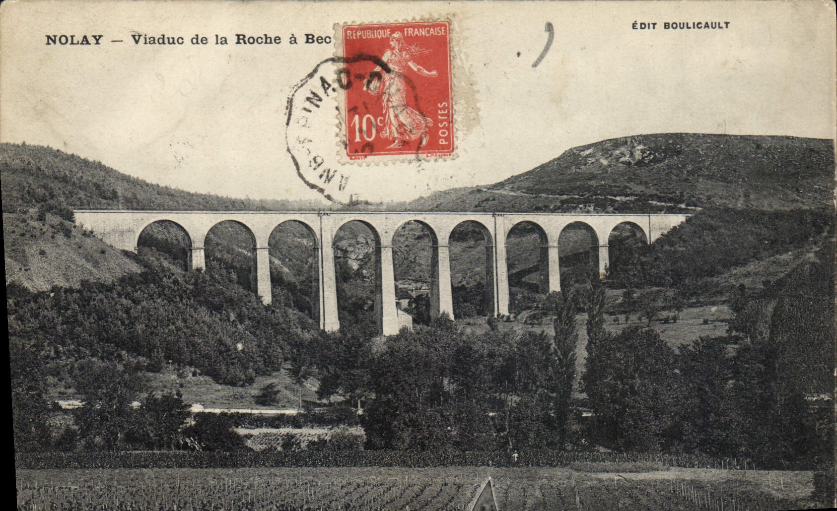 CPA Nolay Viaduc De La Roche A Bec