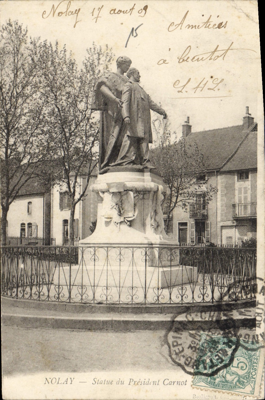CPA Nolay Statue Du President Carnot