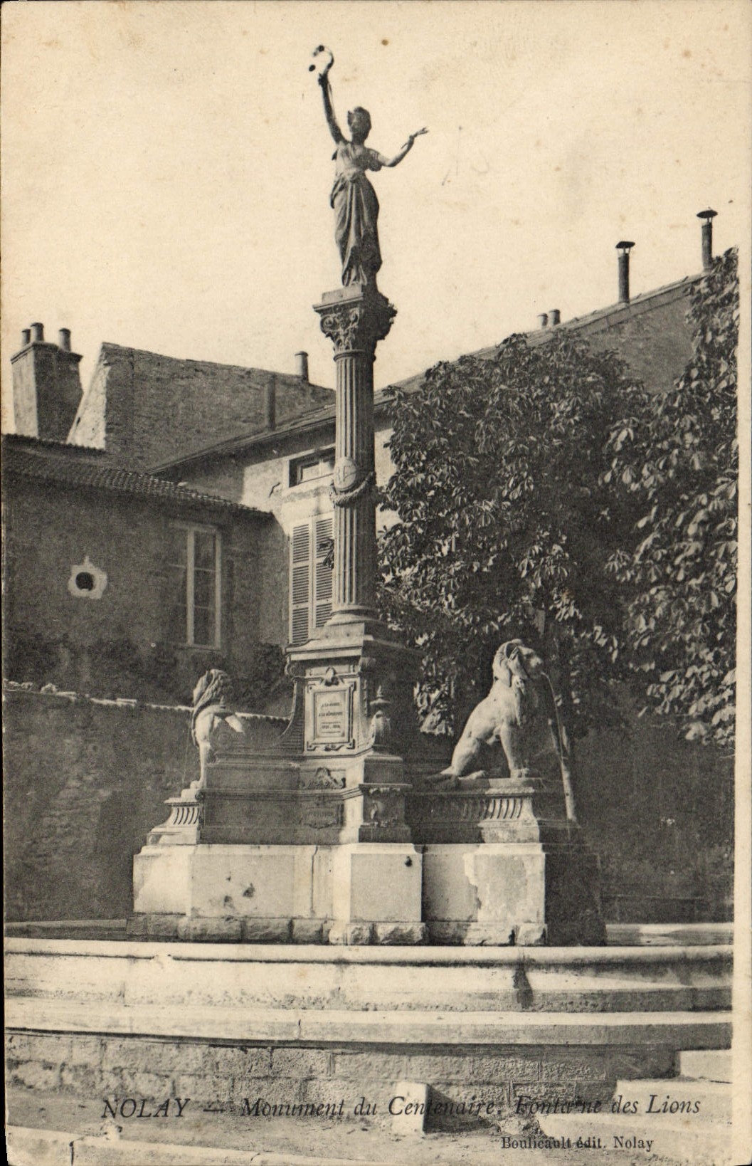 CPA Nolay Monument Du Des Lions