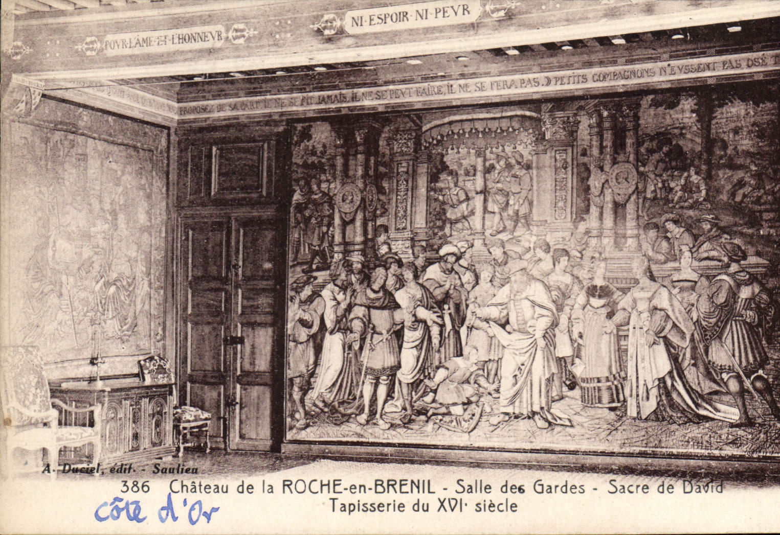 CPA Chateau De La Roche En Brenil Salle Des Gardes Sacre De David