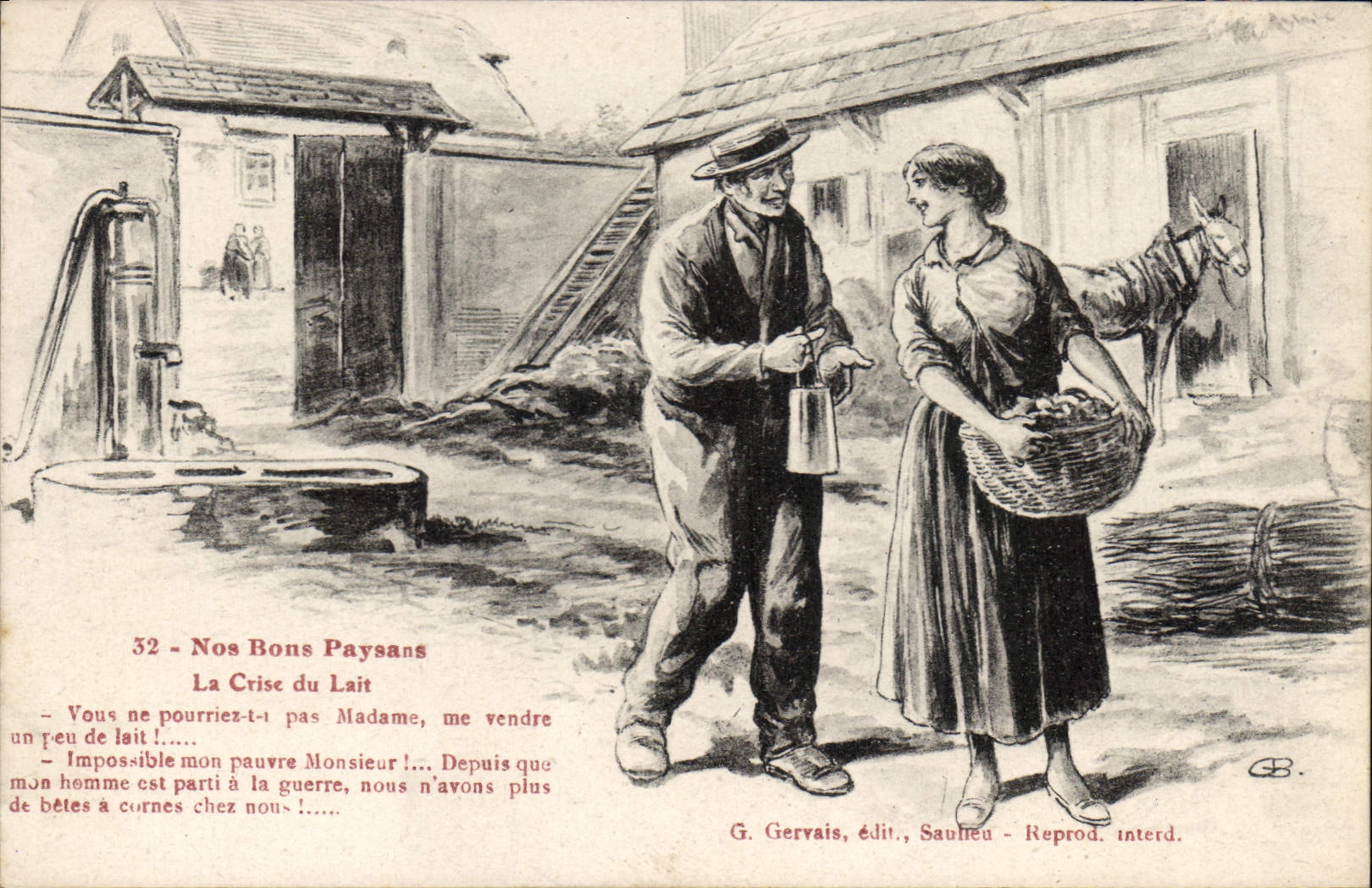 CPA Nos Bons Paysans Ane Altere