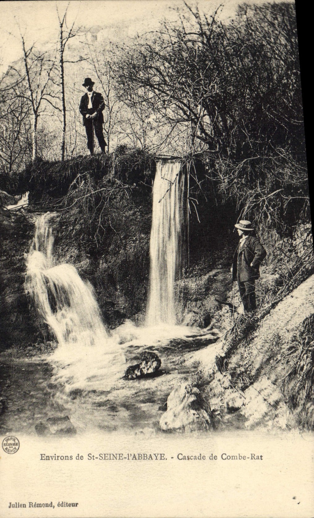 CPA St Seine I'Abbaye Cascade De Combe Rat