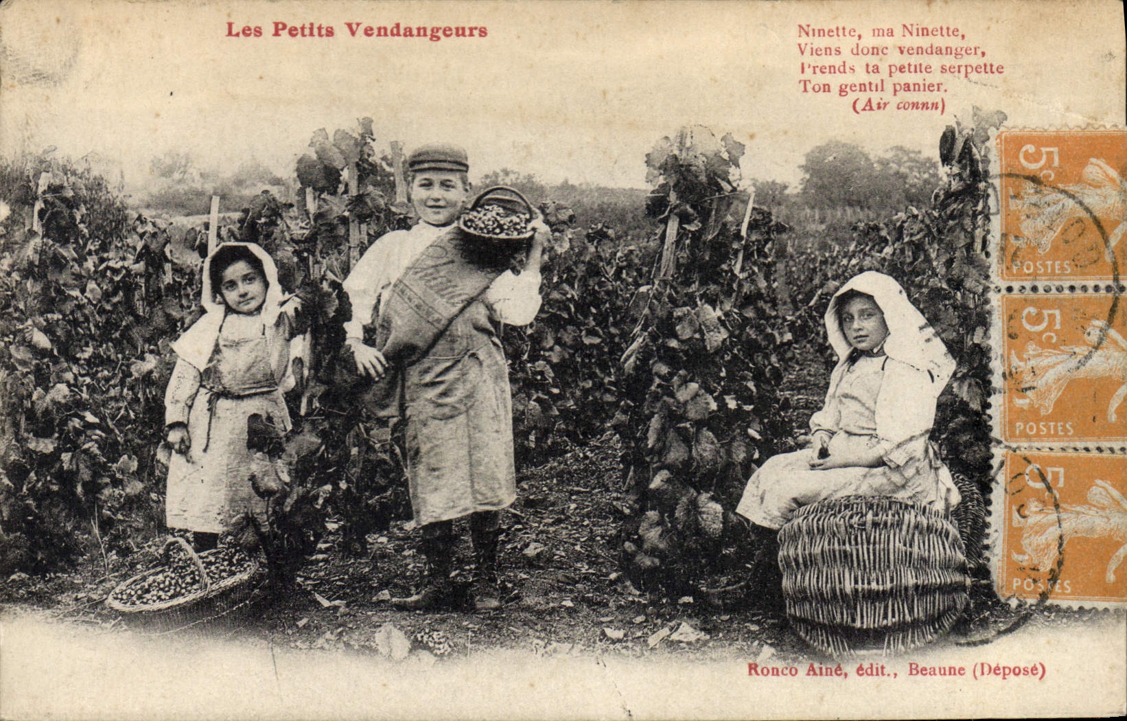 CPA Les Petits Vendangeurs Ninette Ma Ninette