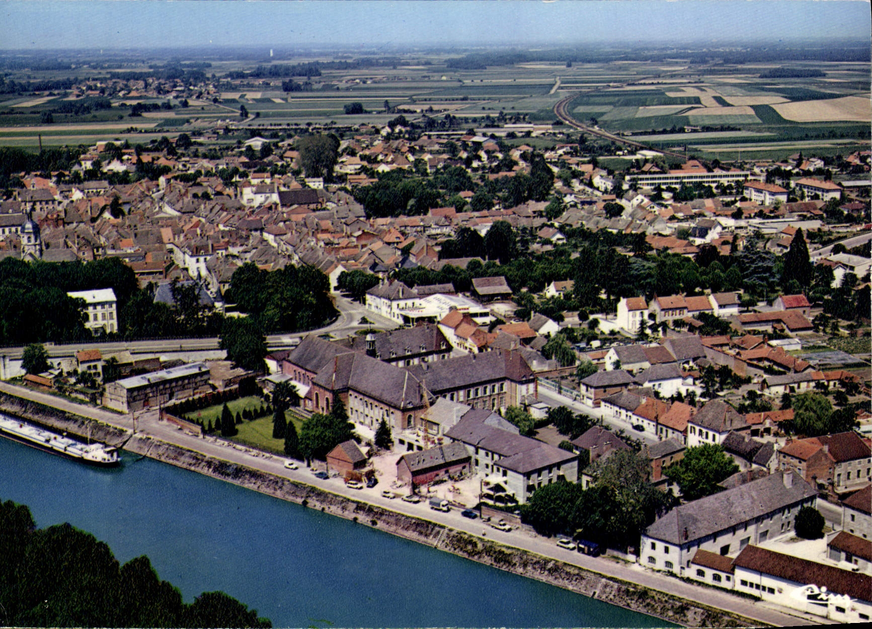CPSM Seurre Vue Generale Aerienne