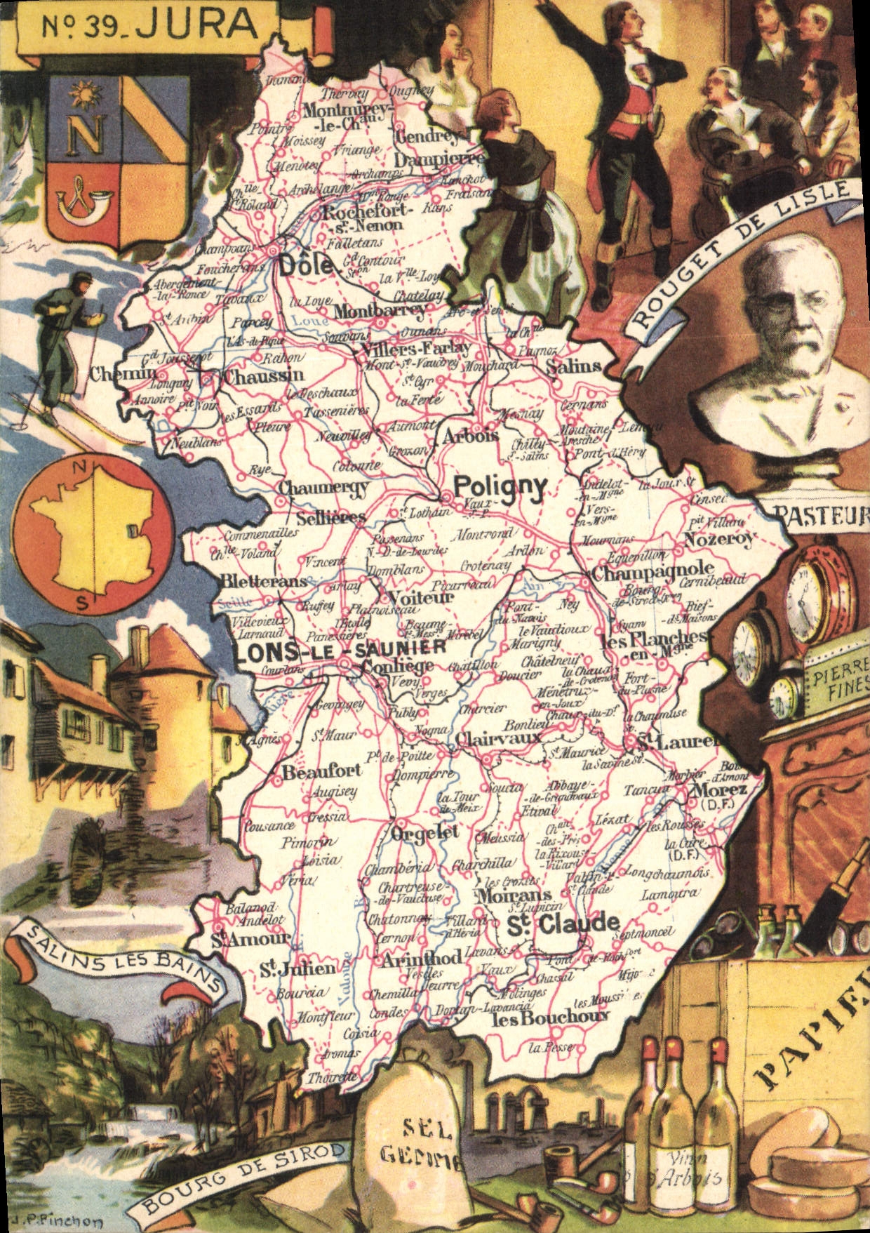 CPSM Jura Forme en 1790 d'une partie de la Franche Comte