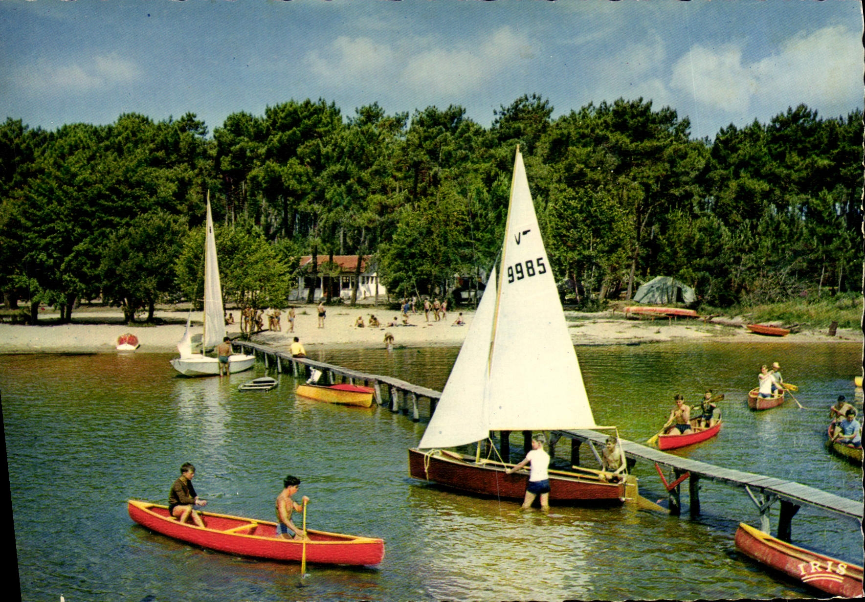 CPSM Biscarosse Landes Plage au bora du Lac Coin des Hourtiquets 