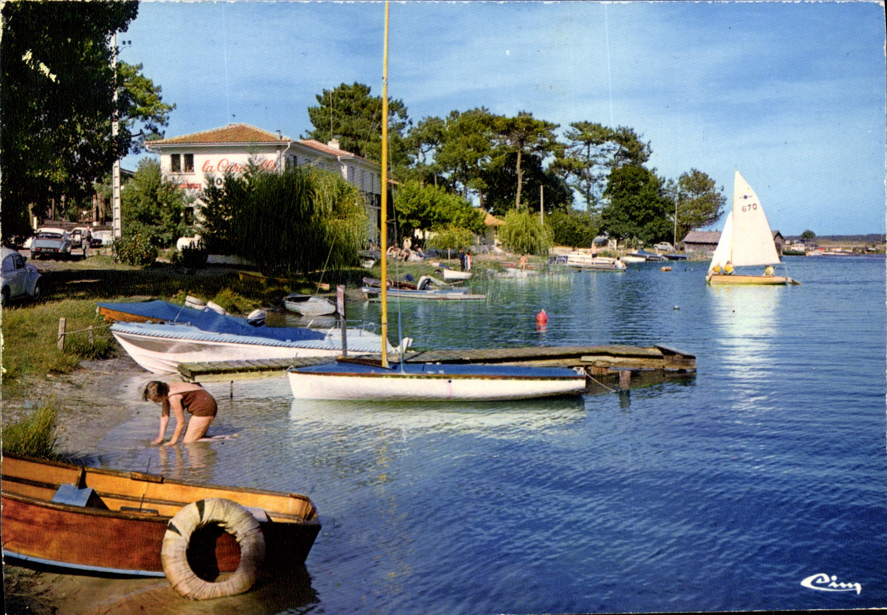 CPSM Biscarrosse Landes Lac de Biscarrosse vers Ispe