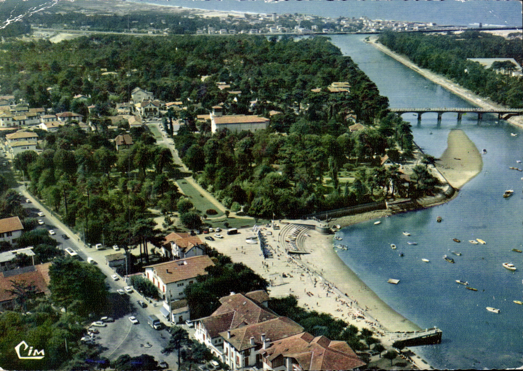 CPSM Hossegor Landes Vue aerienne Plage du Parc et le Canal