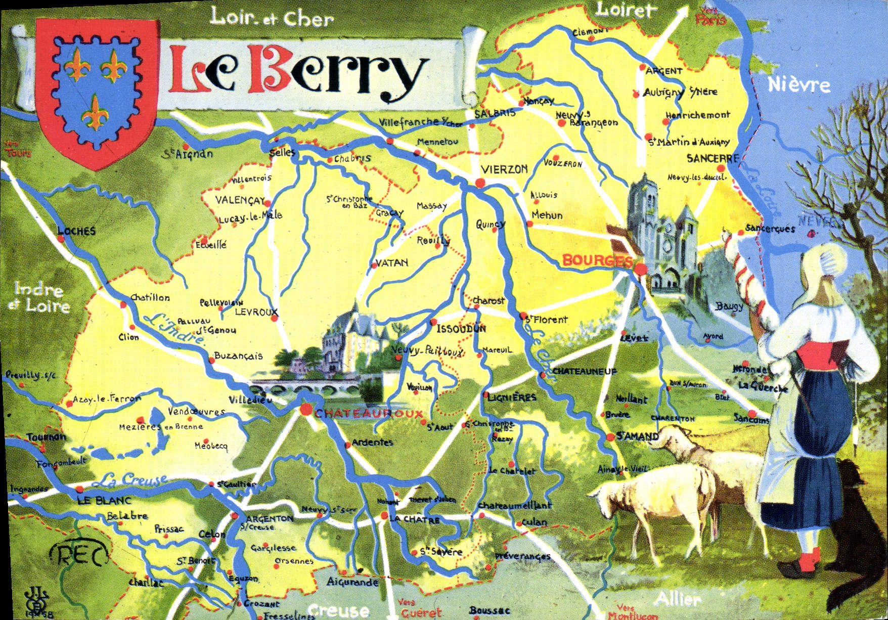 CPSM Loir et Cher Le Berry Loiret Nievre Indre et Loire 