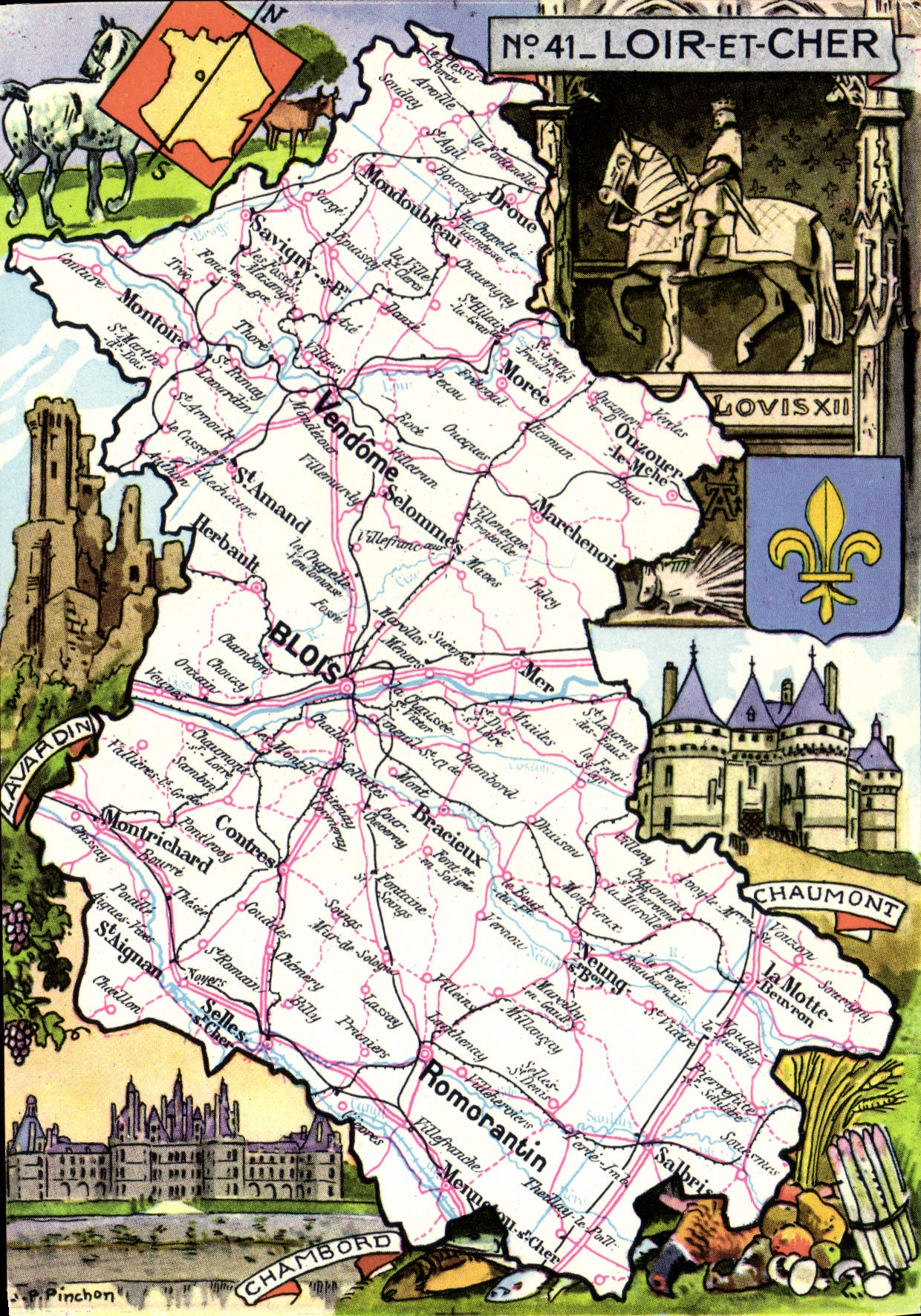 CPSM Loir et Cher Forme en 1790 de parties de la Touraine et de l'Orleanais 