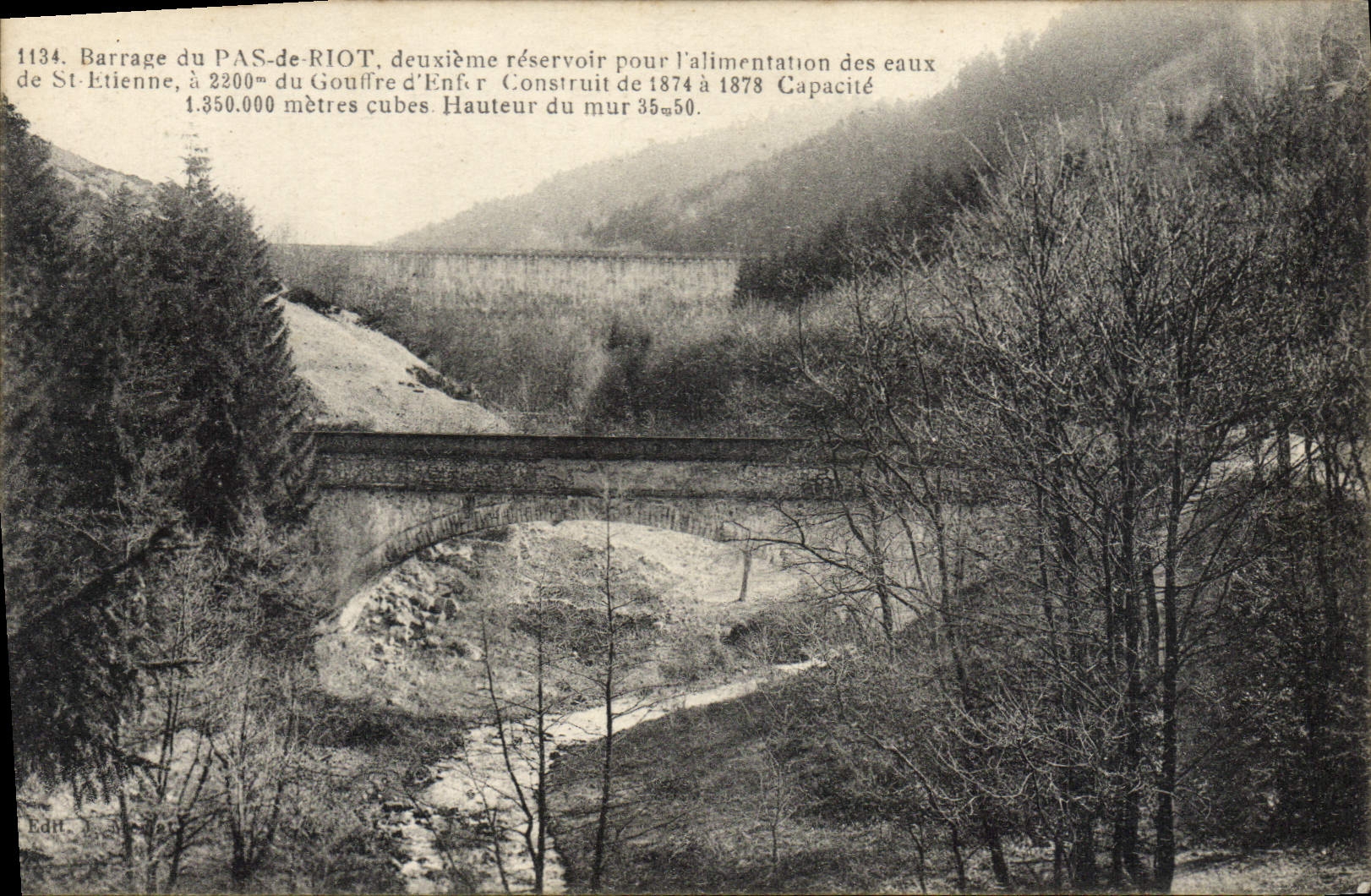 CPA Barrage du Pas de Riot deuxieme reservoir pour l'alimentation des aux de St Etienne