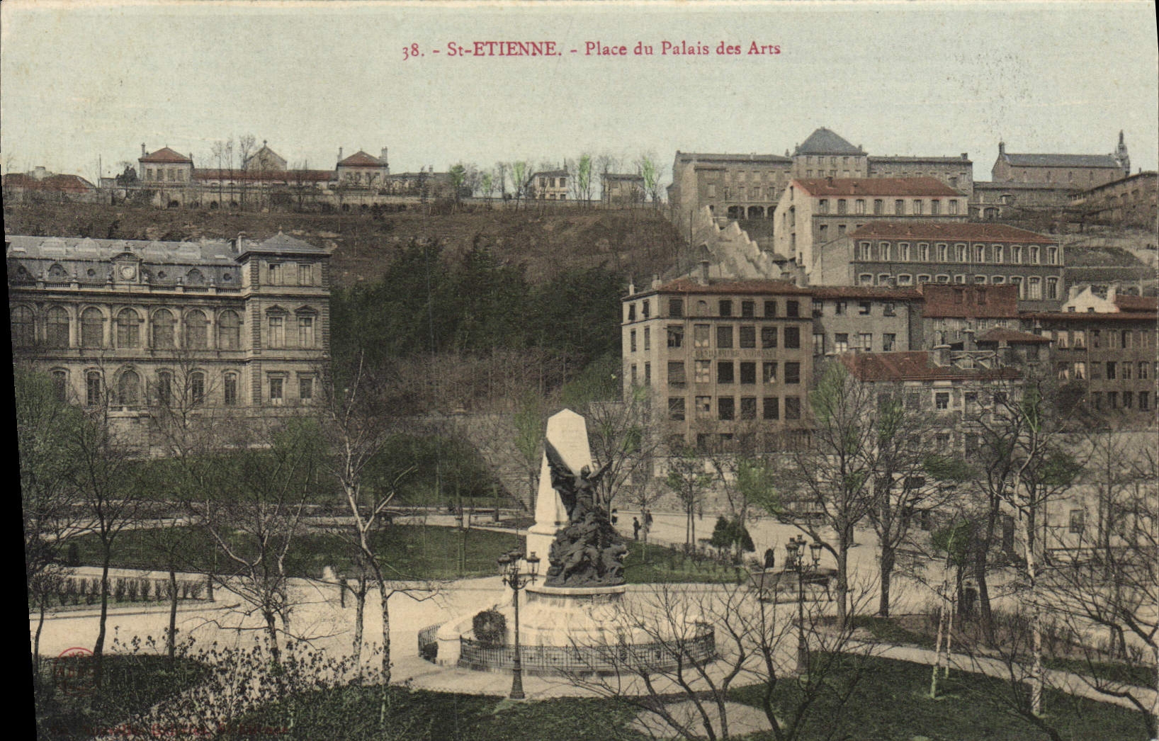 CPA St Etienne Place du Palis des Arts 