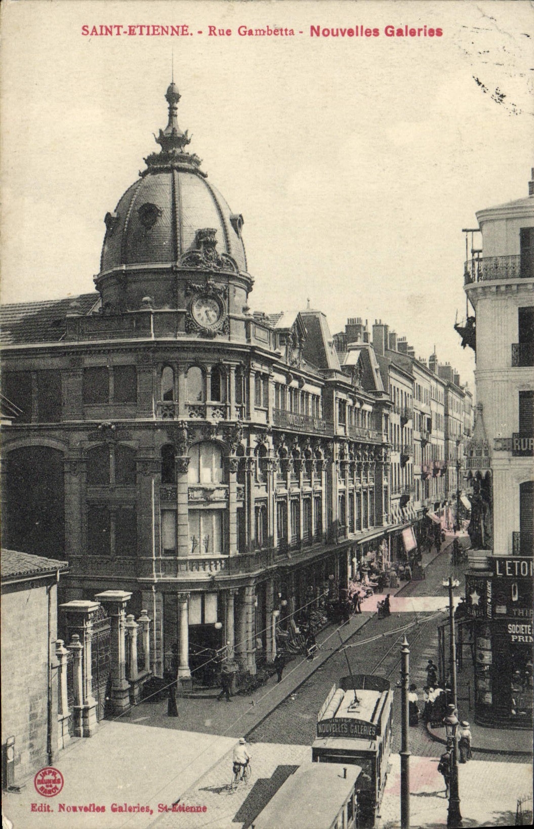 CPA Saint Etienne Rue Gambetta Nouvelles Galeries