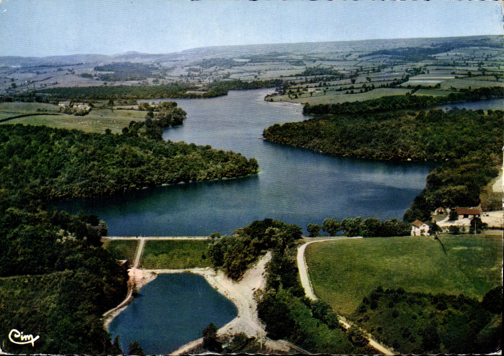 CPSM Essertenne S et L Vue Aerienne Etang de Montaubry