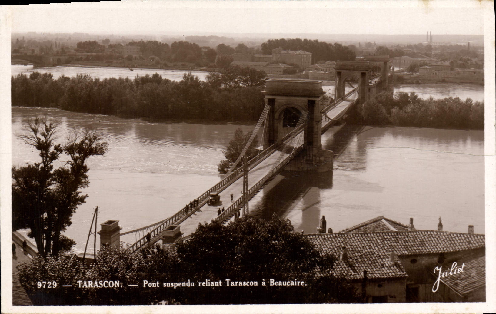 CPA Tarascon Pont Suspendu Reliant Tarascon a Beaucaire