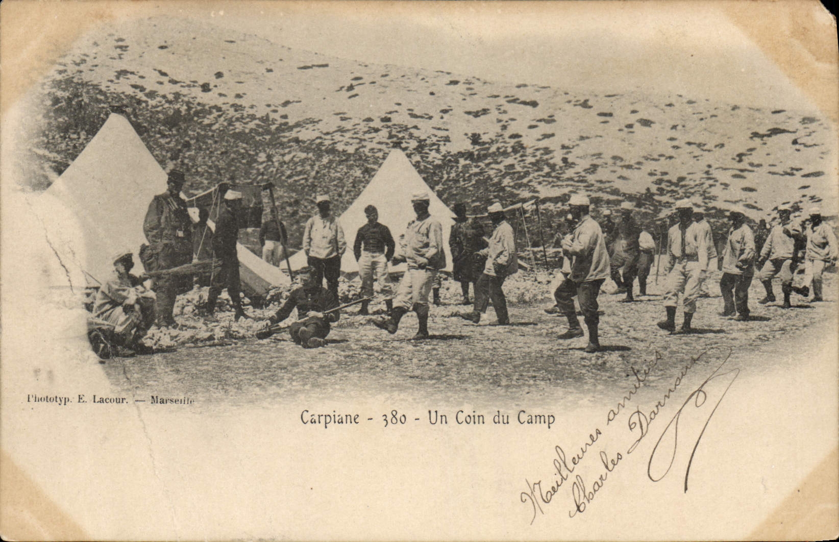 CPA Carpiane Un Coin du Camp 