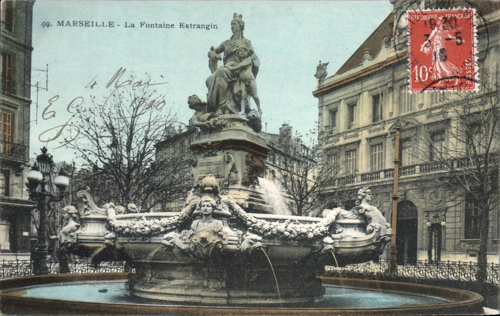 CPA Marseille La Fontaine Estrangin 