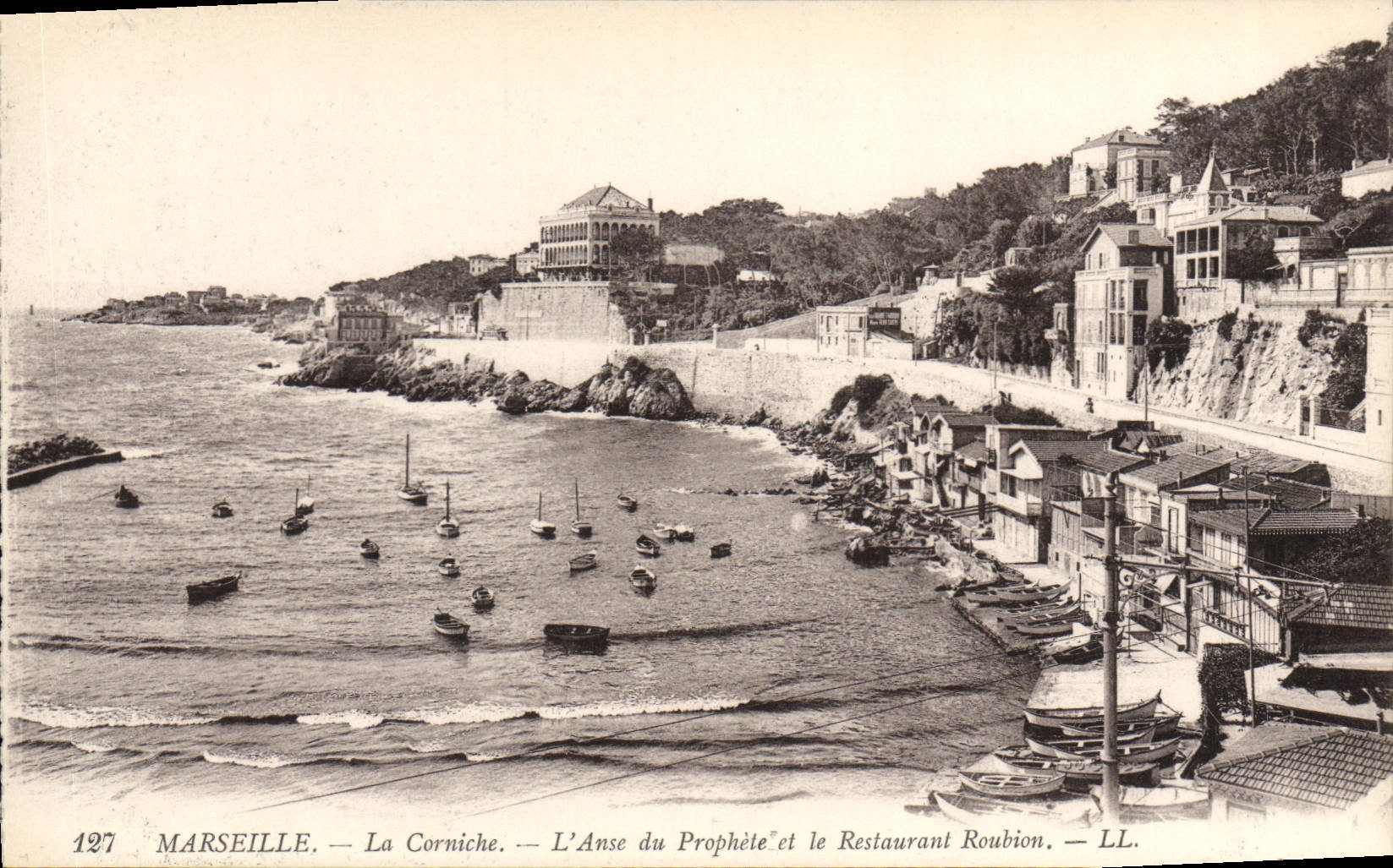 CPA Marseille La Corniche L'Anse du Prohete et le Restaurant Roubion