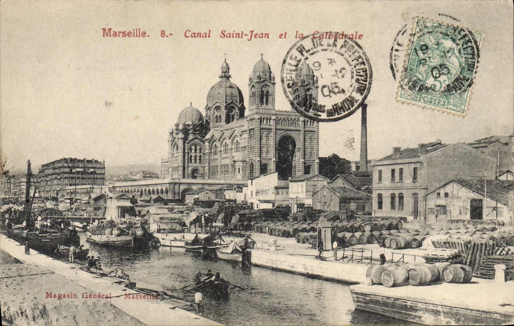CPA Marseille Canal Saint Jean et le Cathedrale