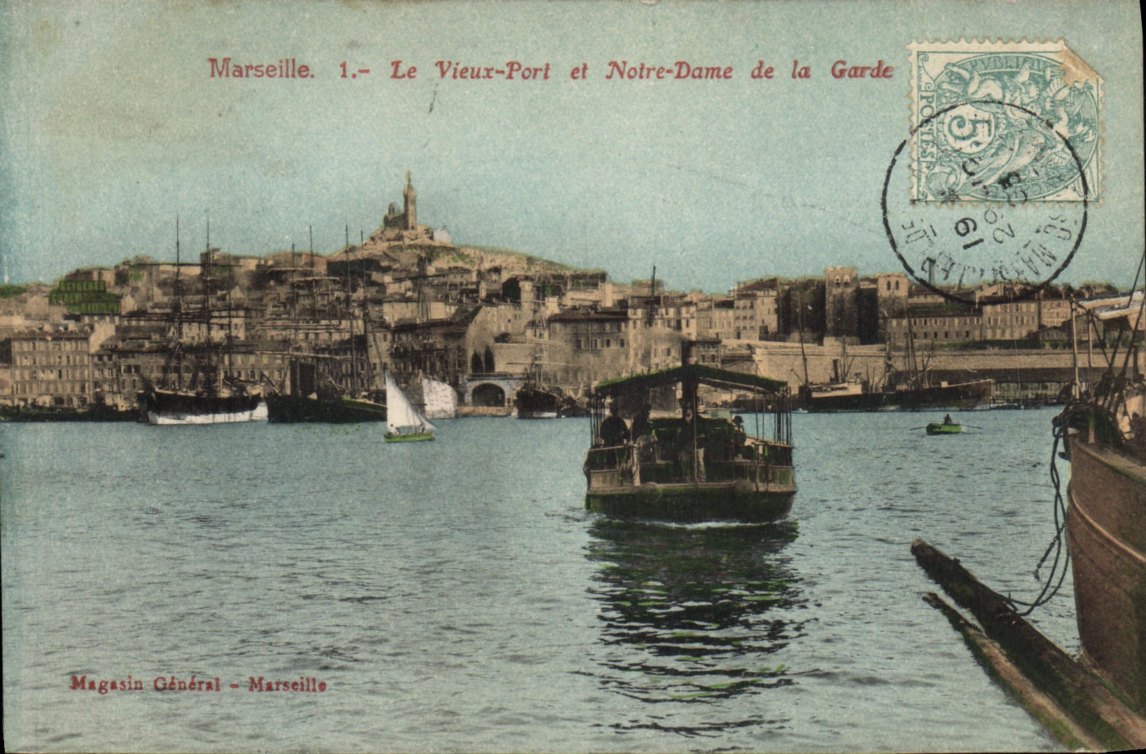 CPA Marseille Le Vieux Port et Notre Dame de la Garde