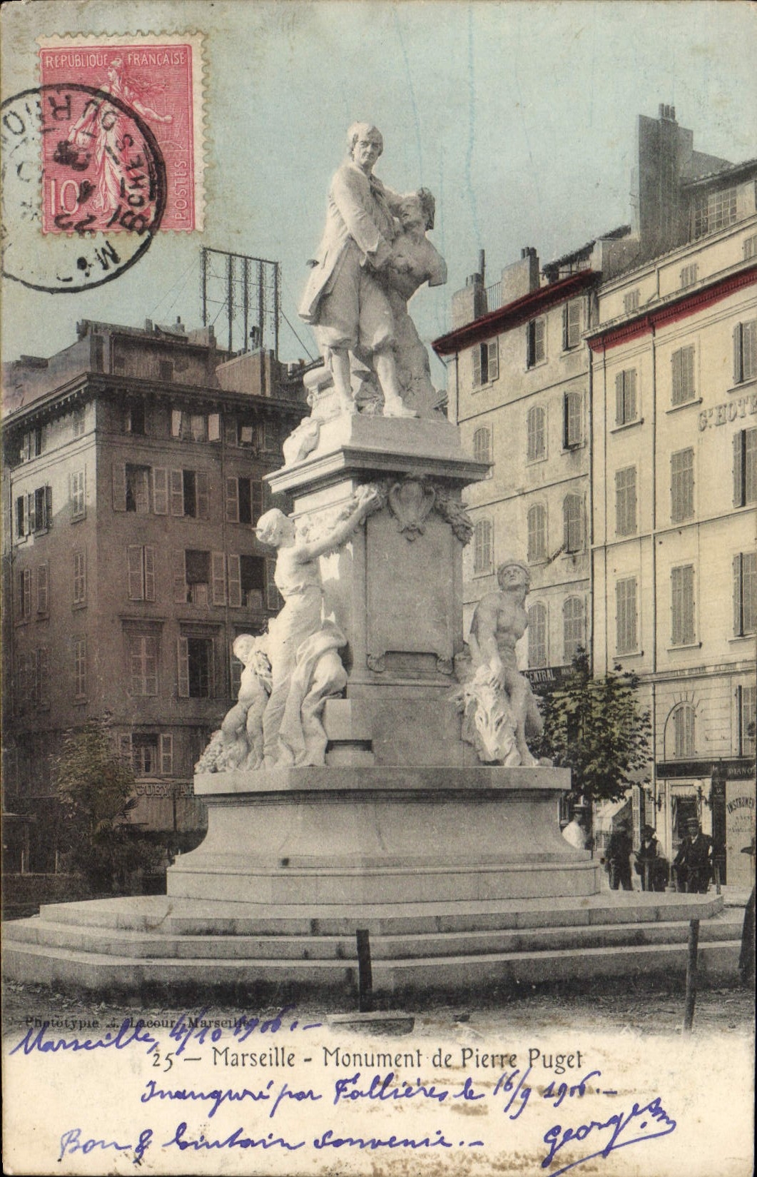 CPA Marseille Monument de Pierre Puget