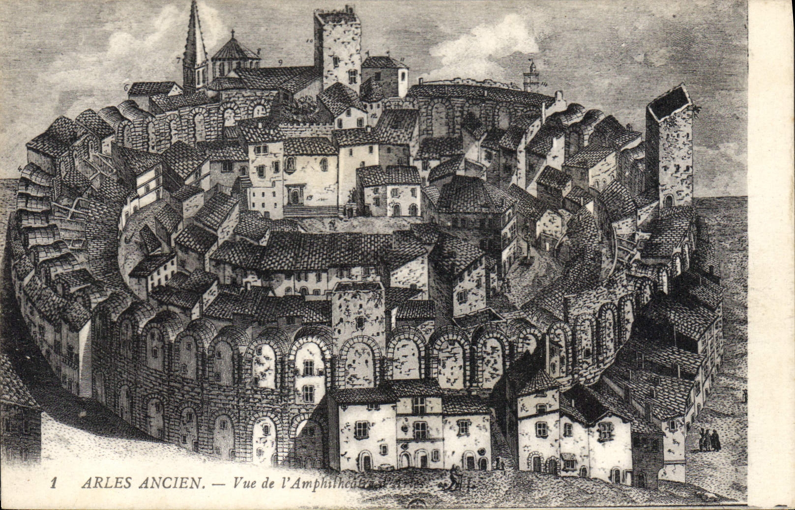 CPA Arles Ancien Vue de l'Ampitheatre 