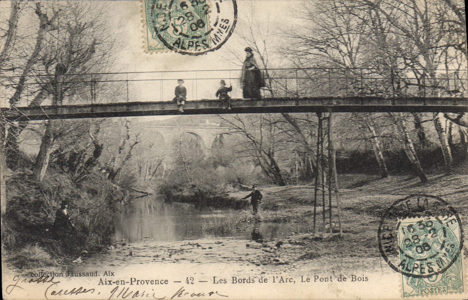 CPA Aix en Provence Les Bords de l'Arc Le Pont de Bois