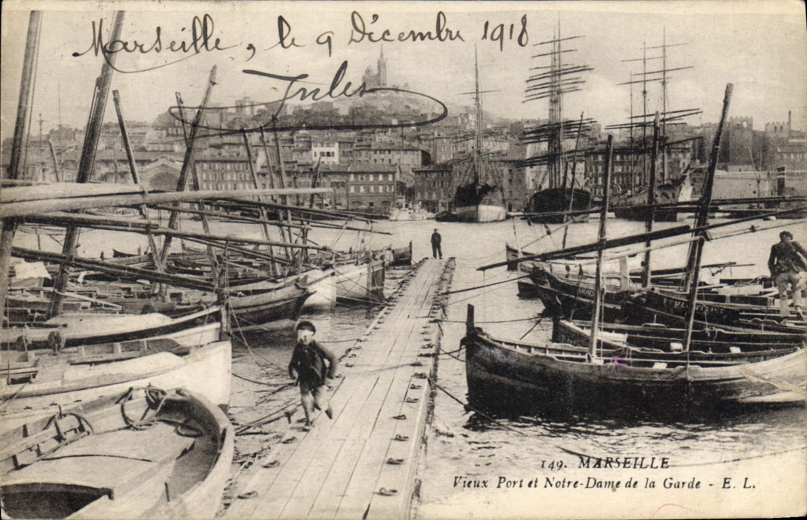 CPA Marseille Vieux Port et Notre Dame de la Garde